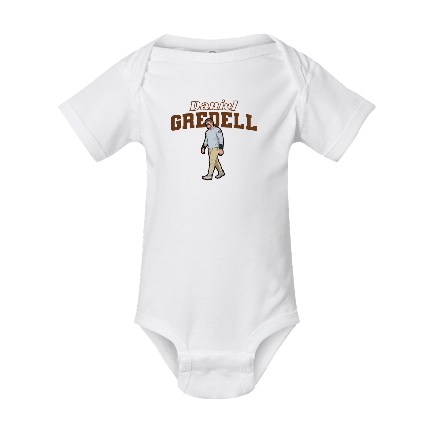 Baby Onesie — Name Arch in White
