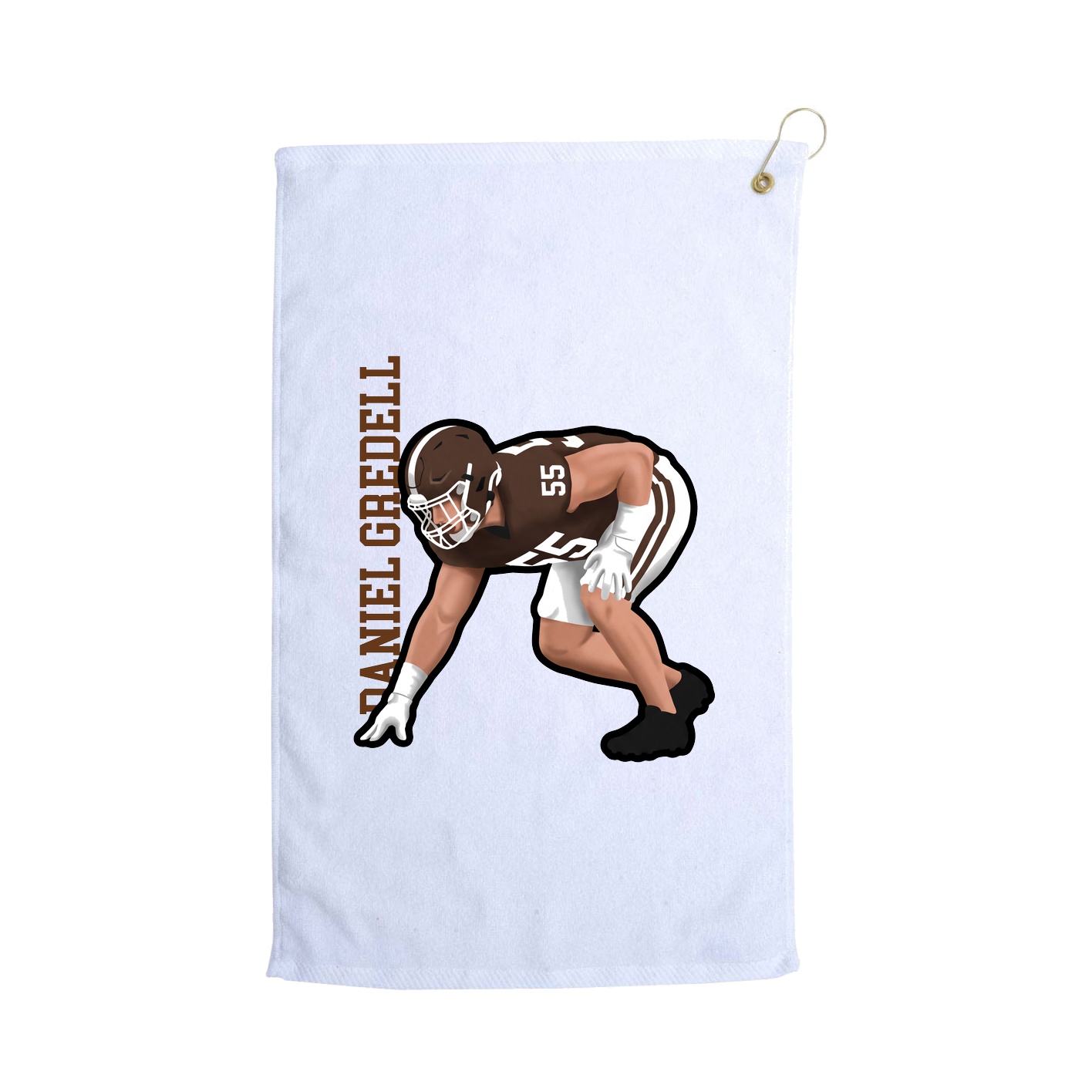 Golf Towel — Name Vertical in White