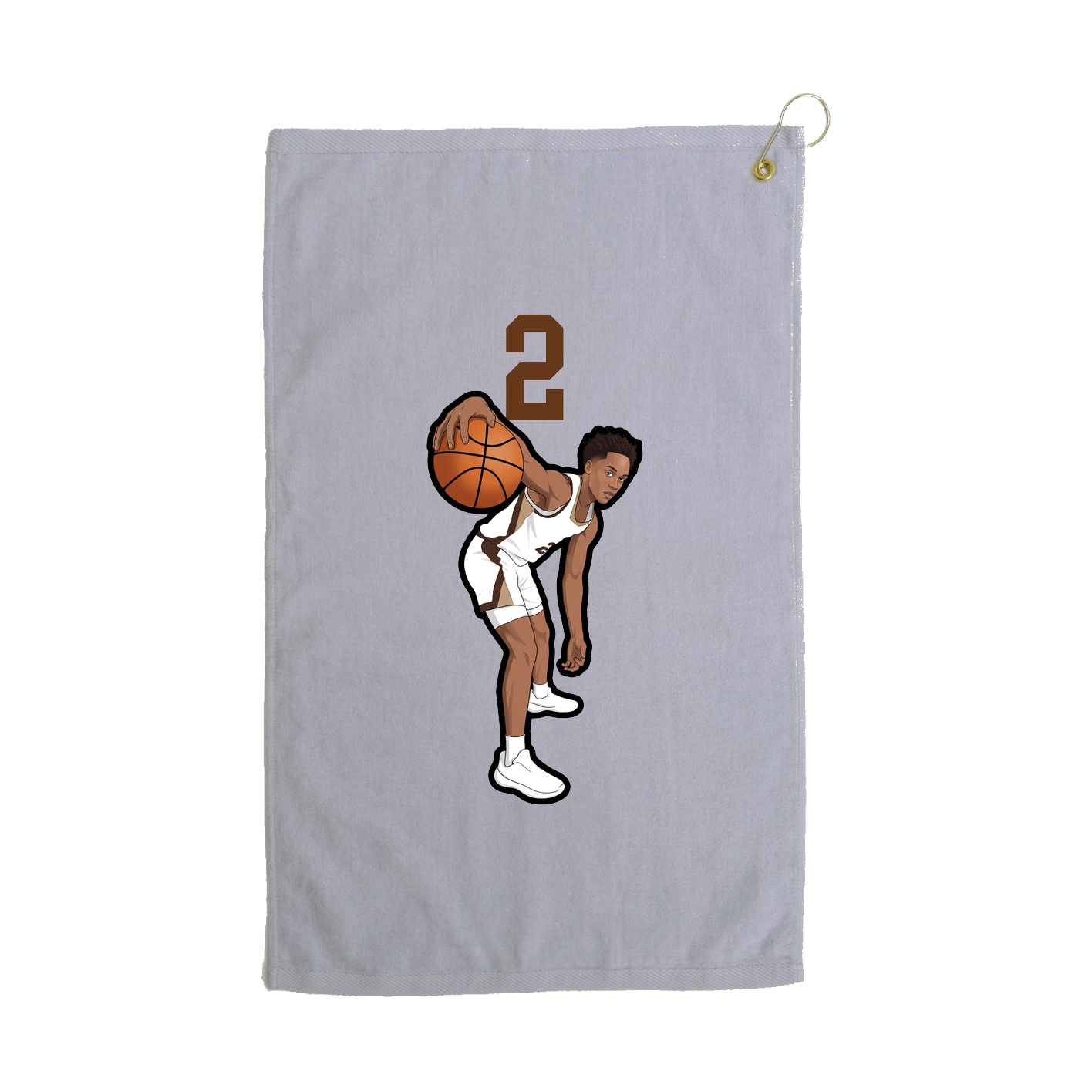 Golf Towel — Number Top in Grey