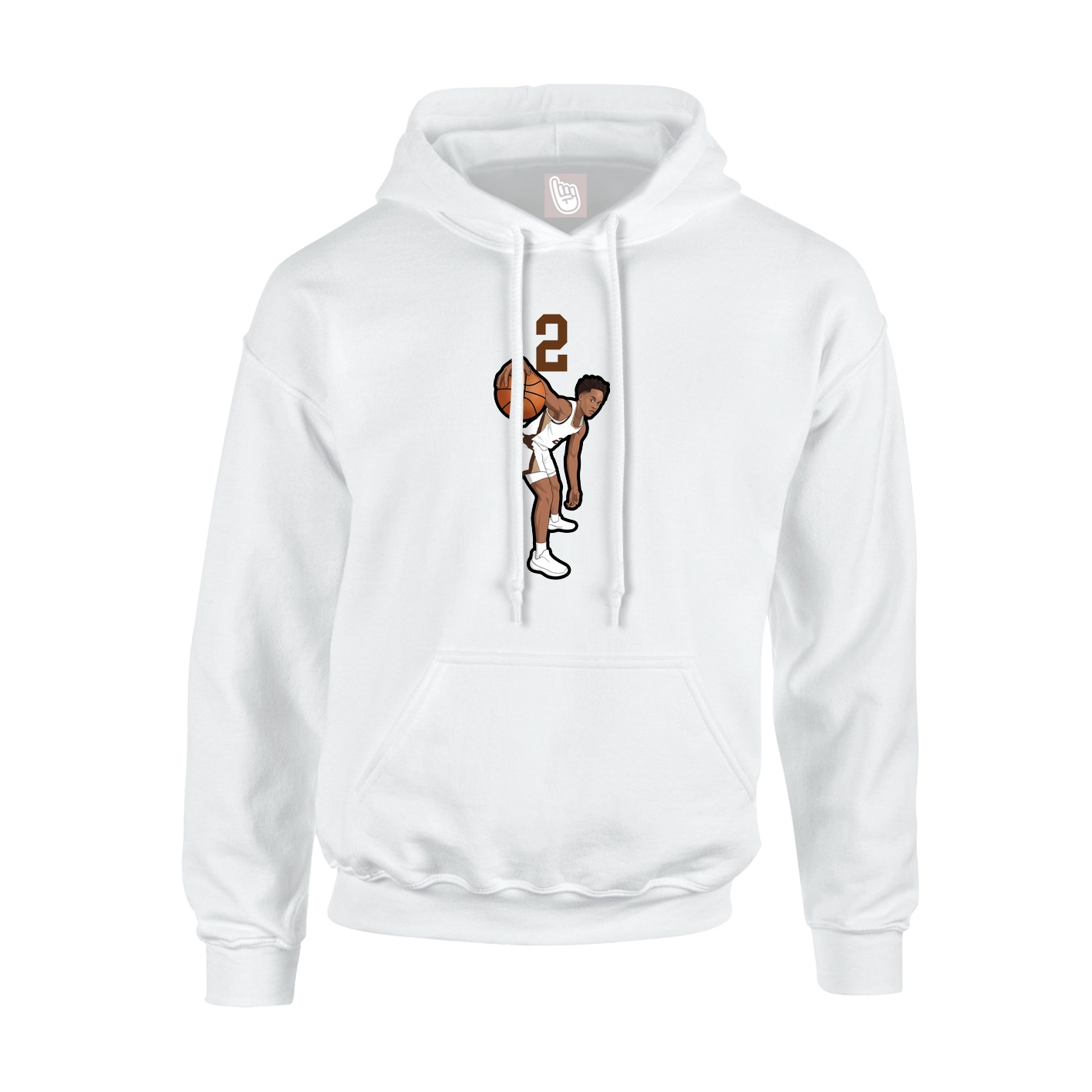 Youth Hoodie — Number Top in White