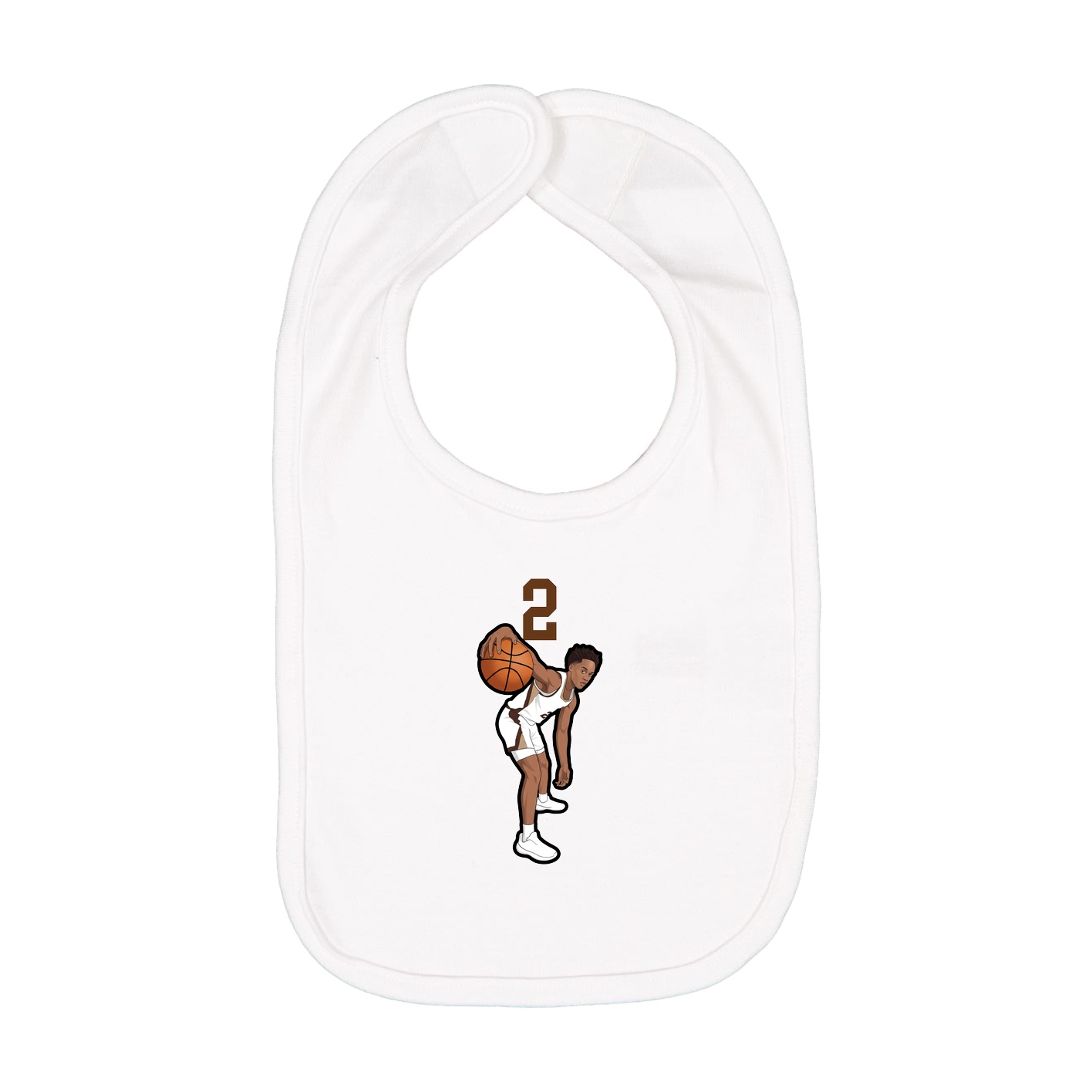Infant Bib — Number Top in White