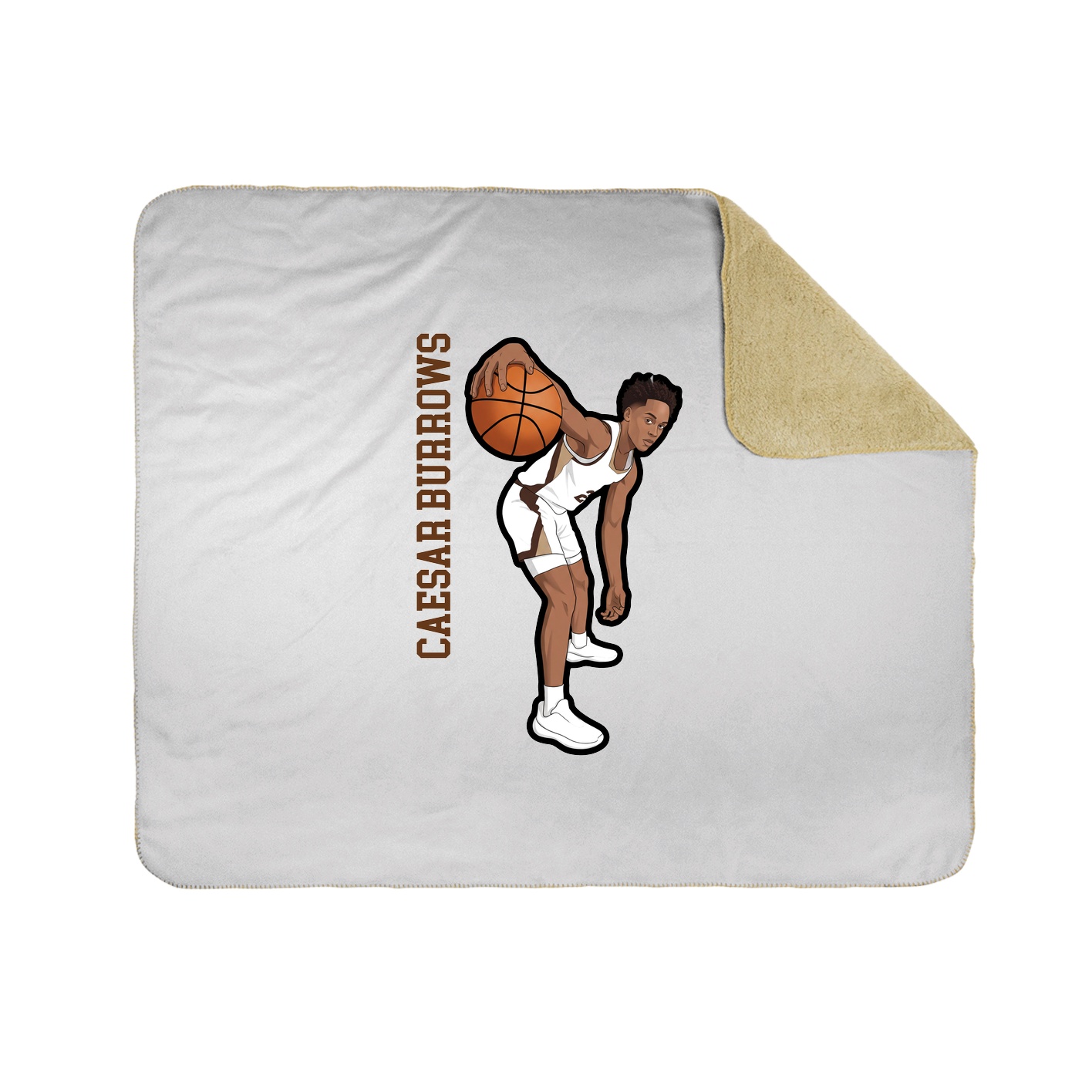 Throw Blanket — Name Vertical in White