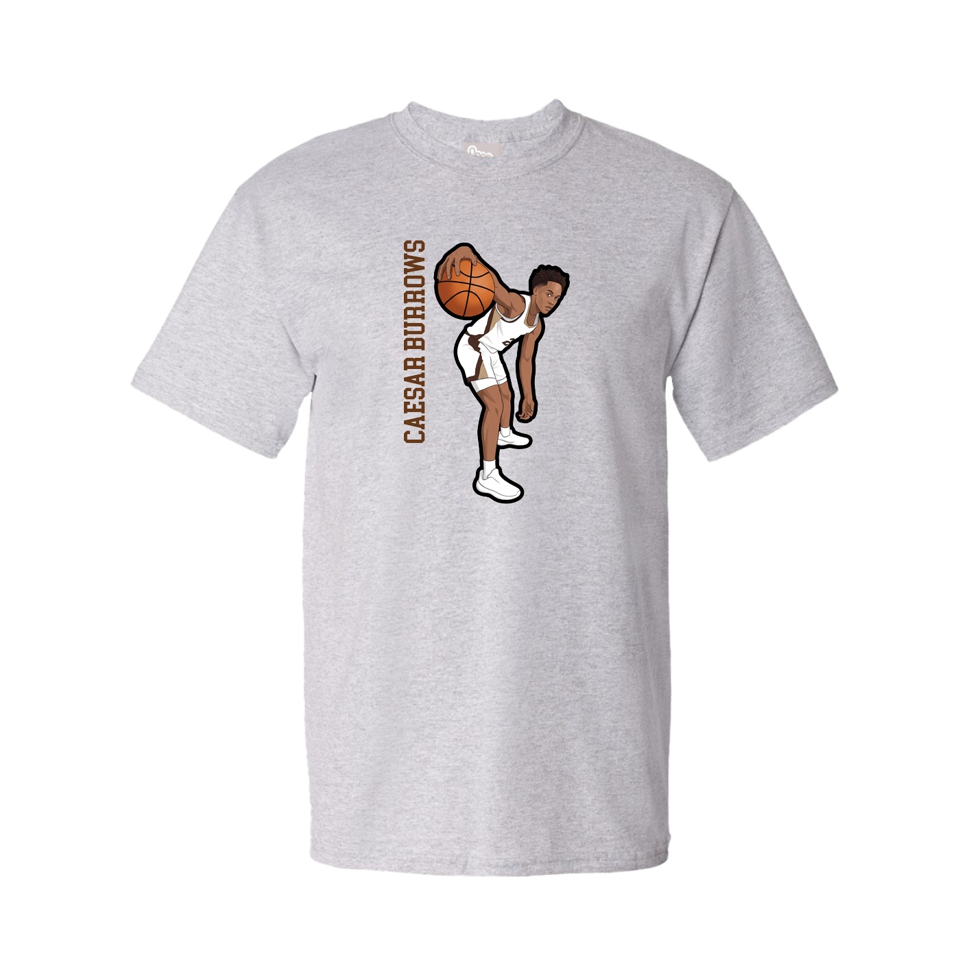Youth Tee — Name Vertical in Grey