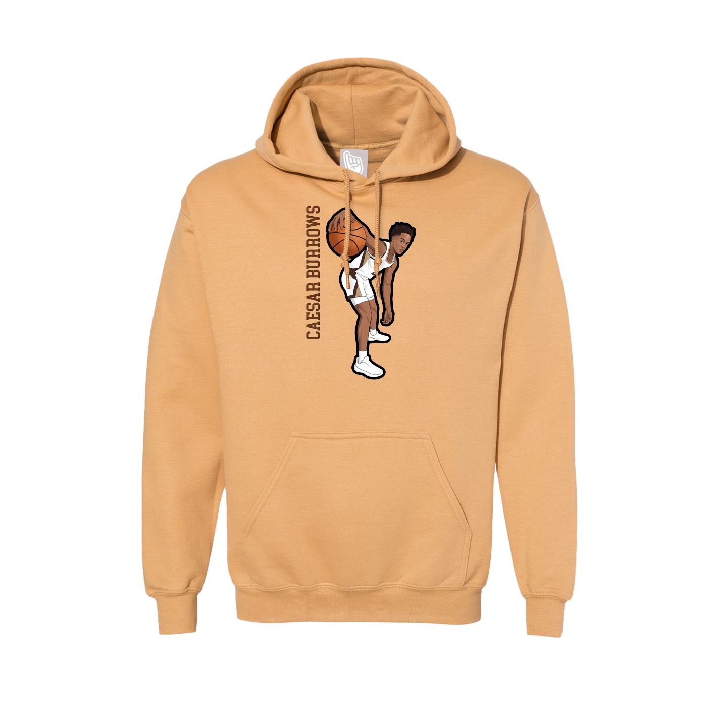 Hoodie — Name Vertical in Vegas Gold