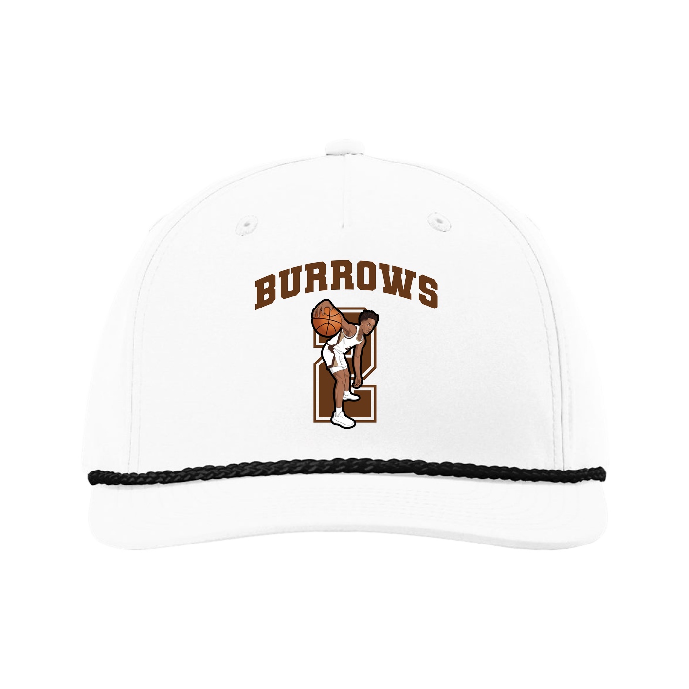 Five-Panel Classic Rope Cap — Number in White
