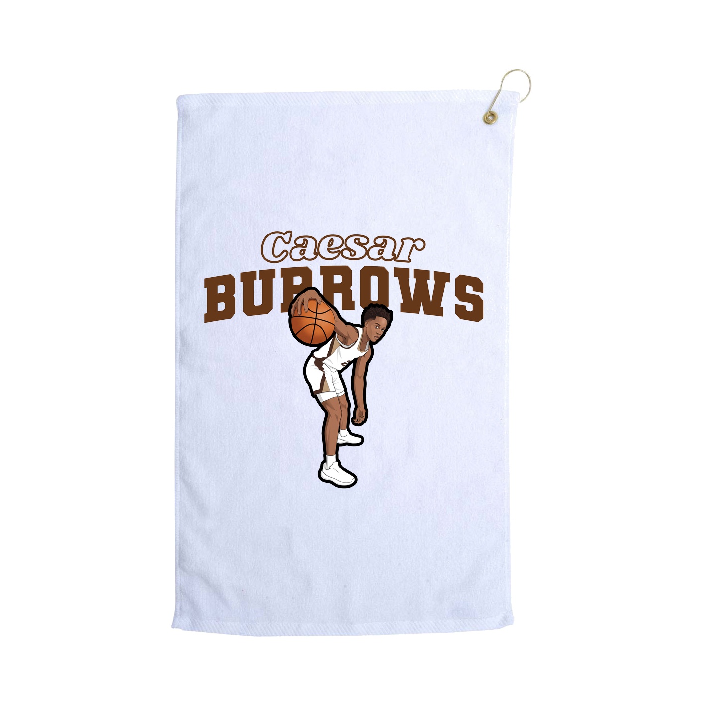 Golf Towel — Name Arch in White