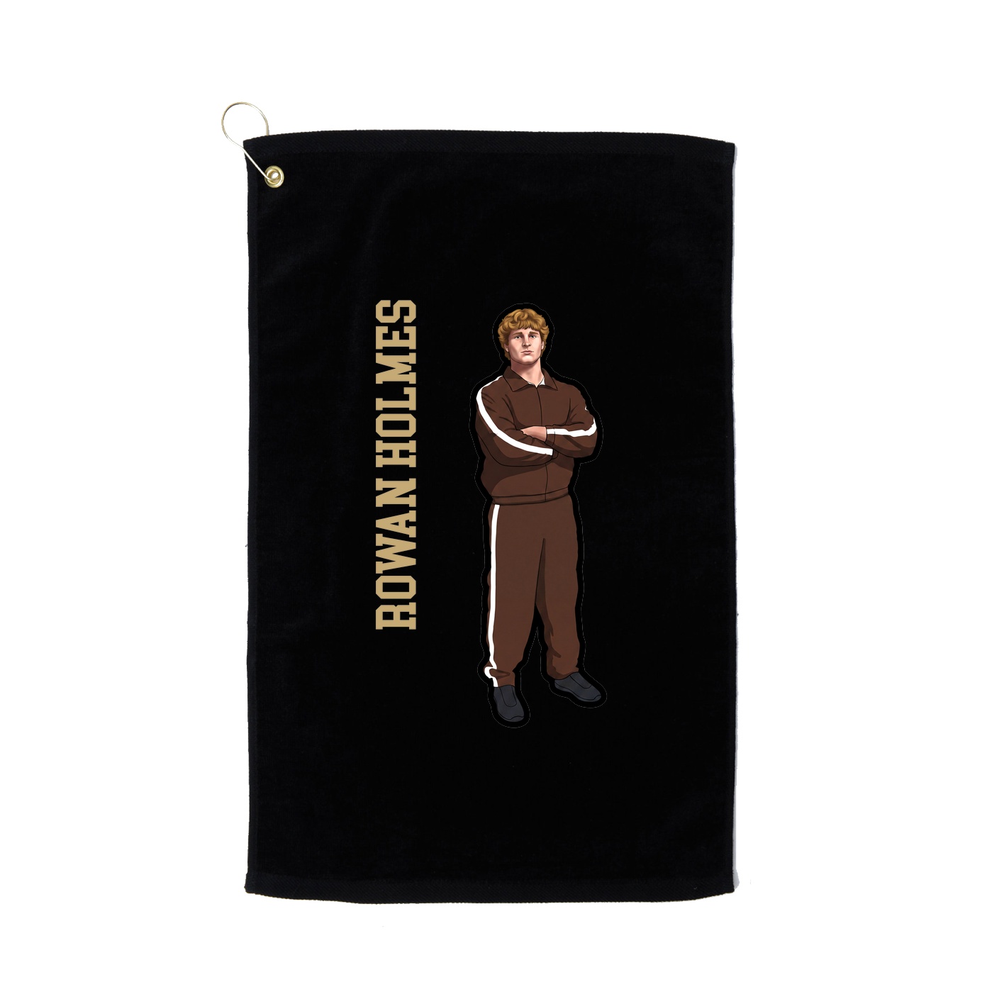 Golf Towel — Name Vertical in Black
