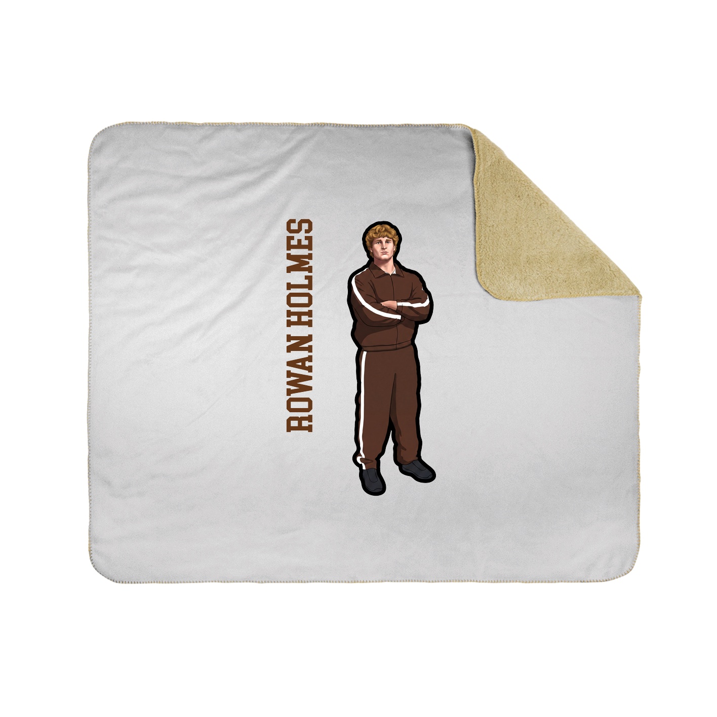 Throw Blanket — Name Vertical in White