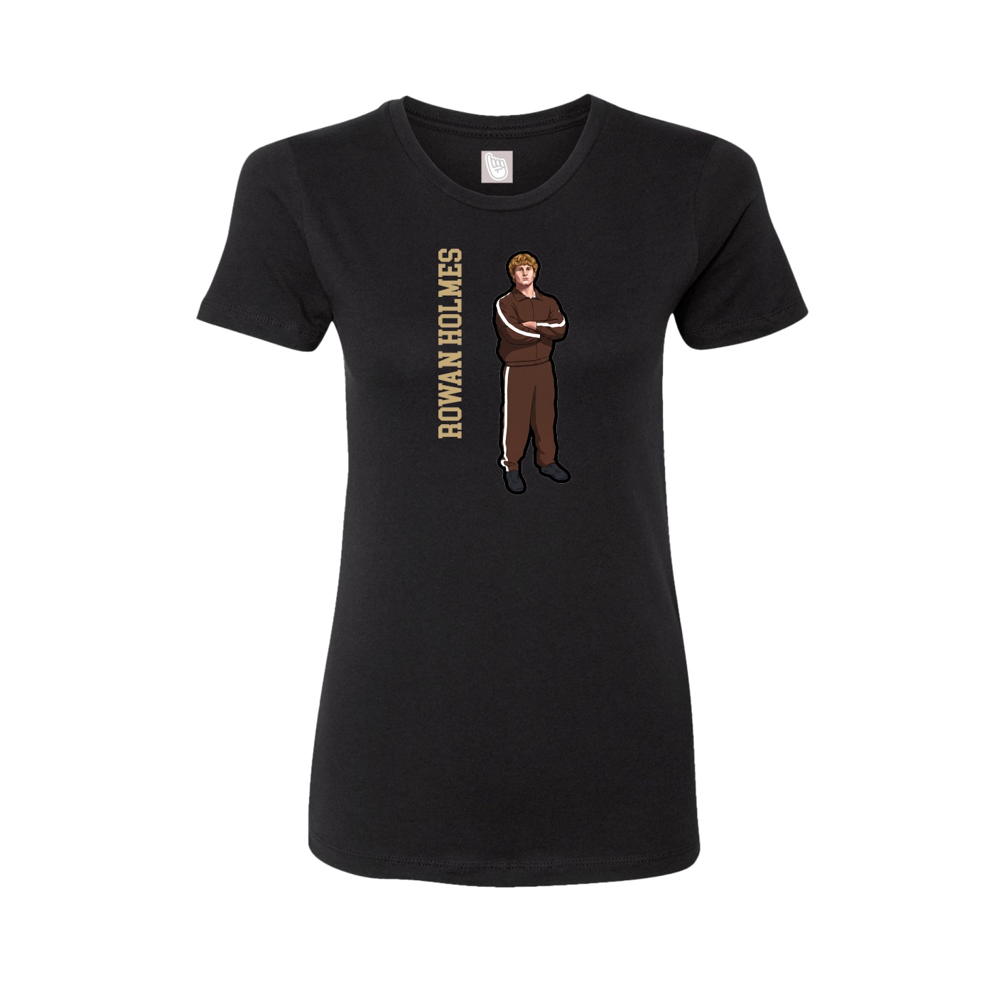 Fitted Women's Tee — Name Vertical in Black