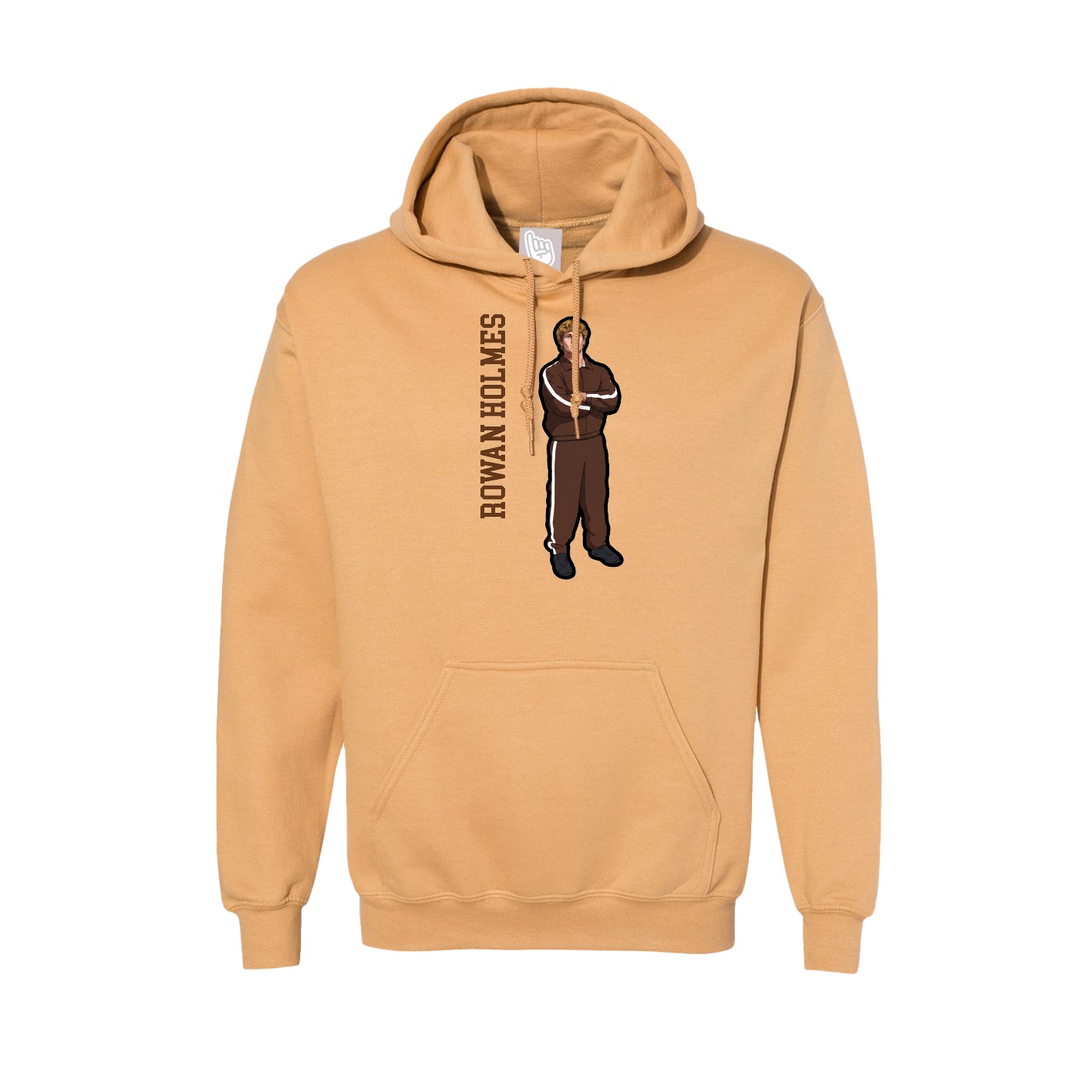 Hoodie — Name Vertical in Vegas Gold
