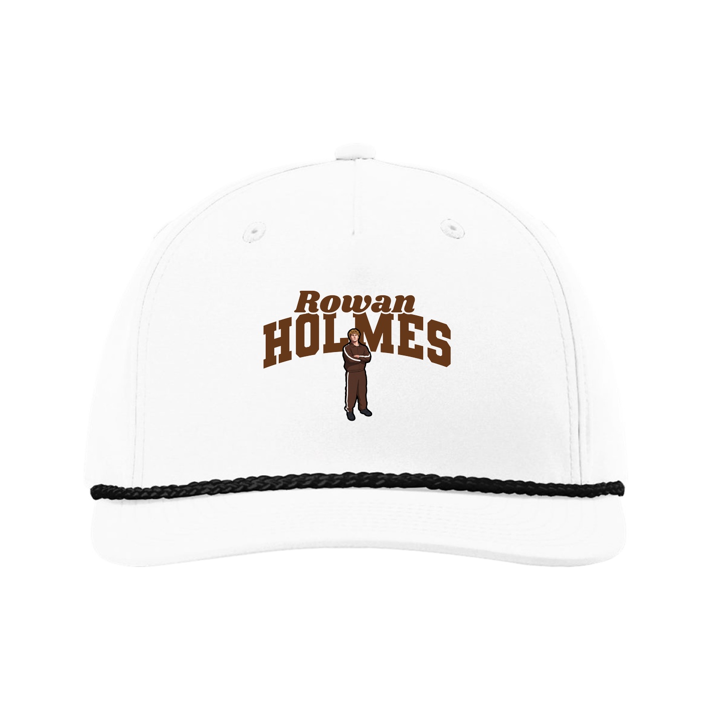Five-Panel Classic Rope Cap — Signature Arch in White