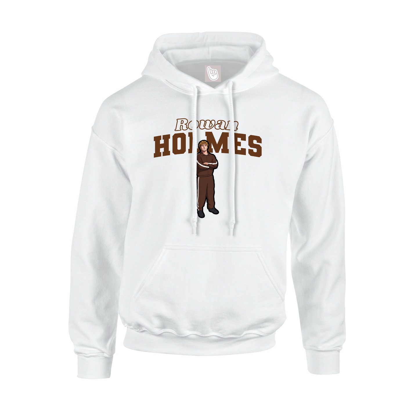 Youth Hoodie — Name Arch in White