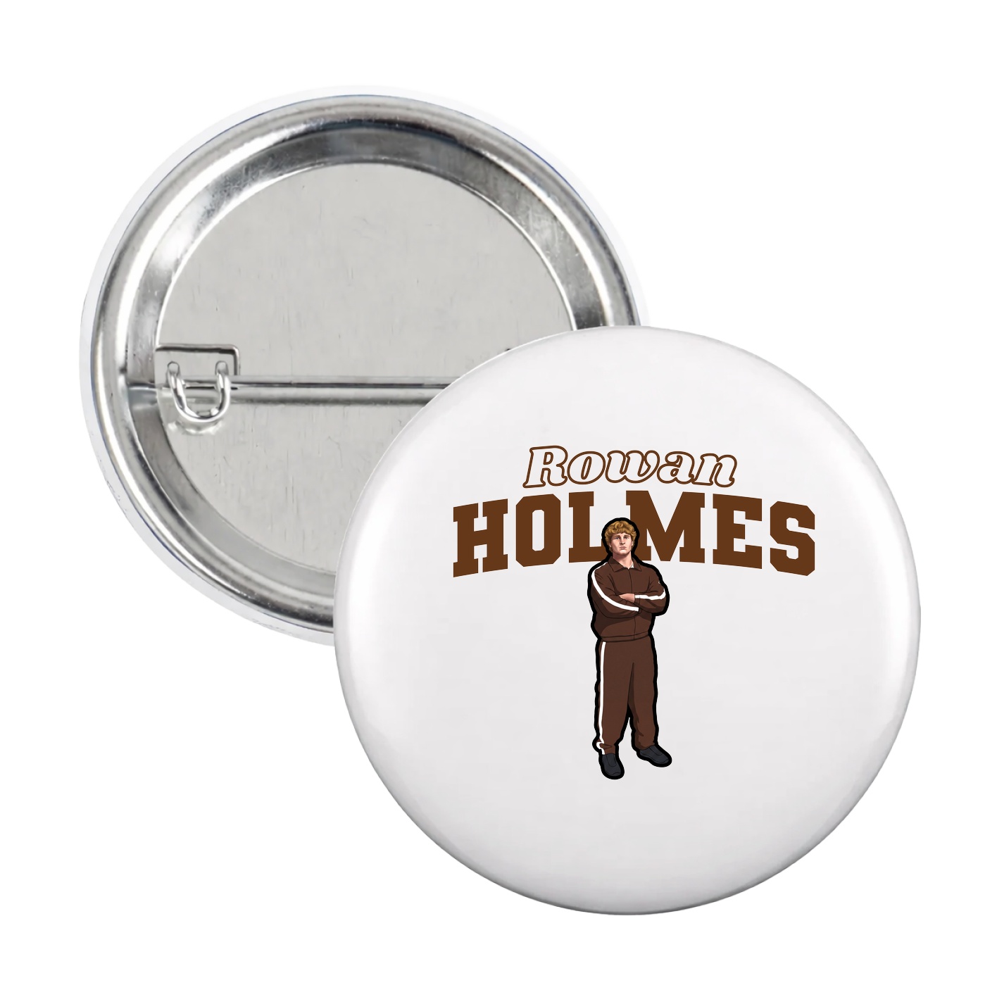 Game Day Button — Name Arch in White