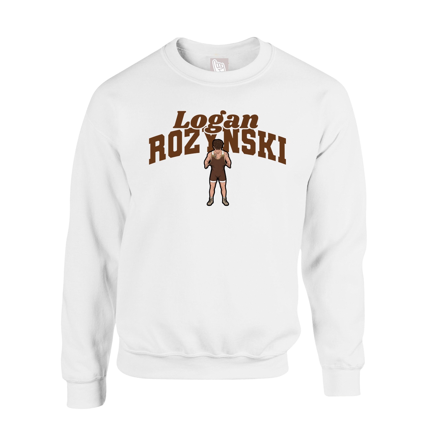 Fleece Crew — Signature Arch in White