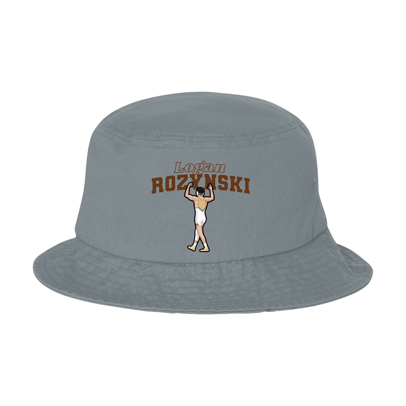 Bucket Cap — Name Arch in Grey