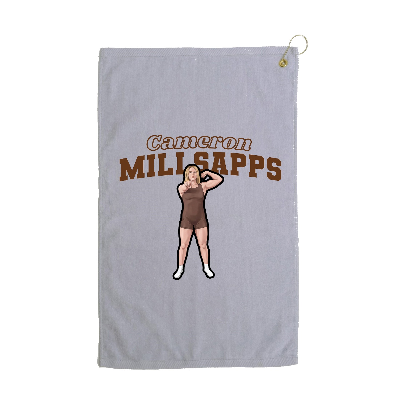Golf Towel — Name Arch in Grey