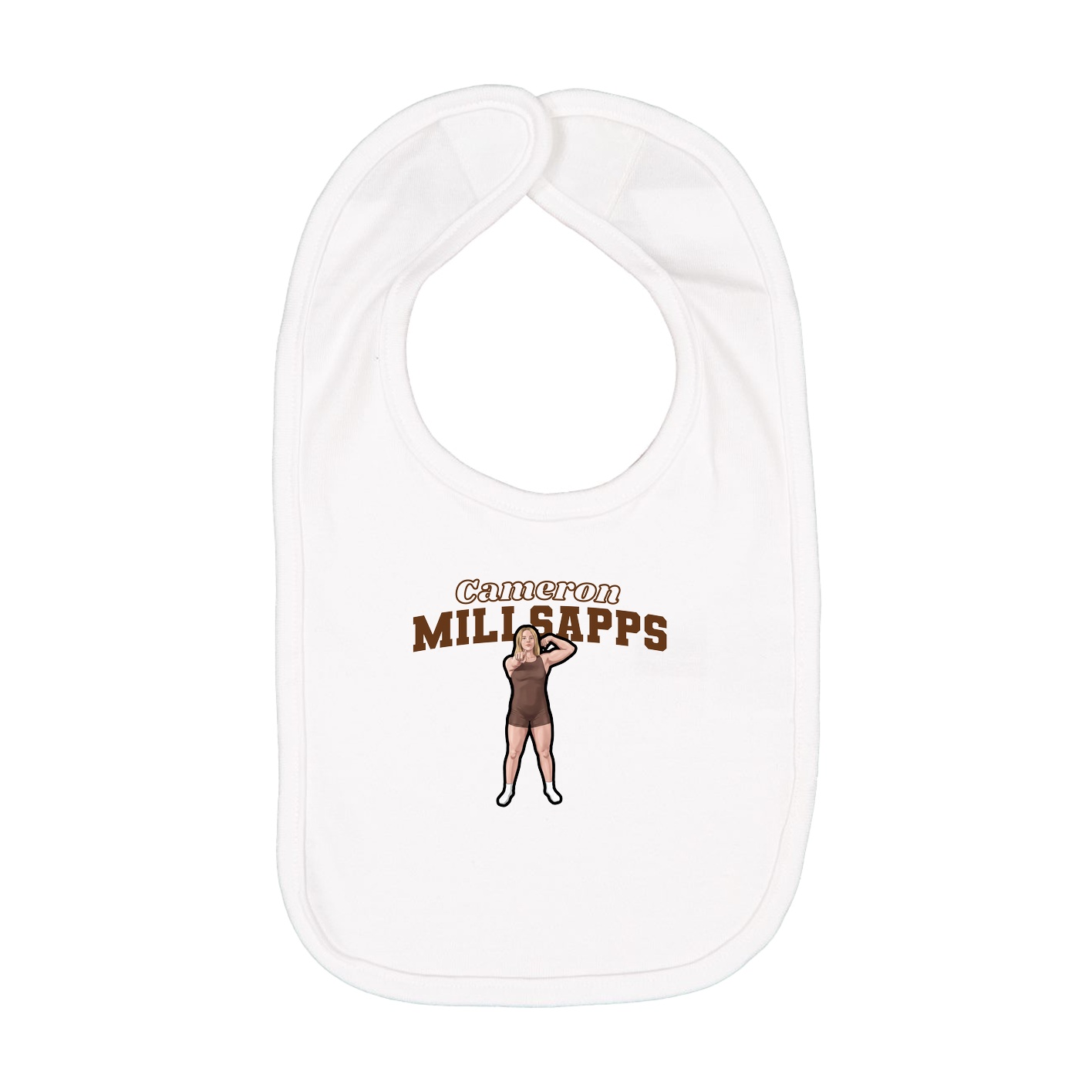 Infant Bib — Name Arch in White