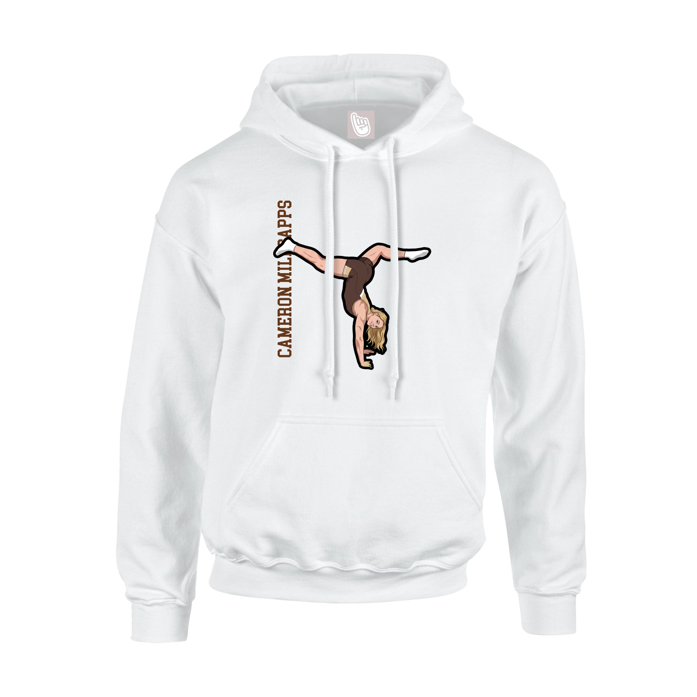 Youth Hoodie — Name Vertical in White