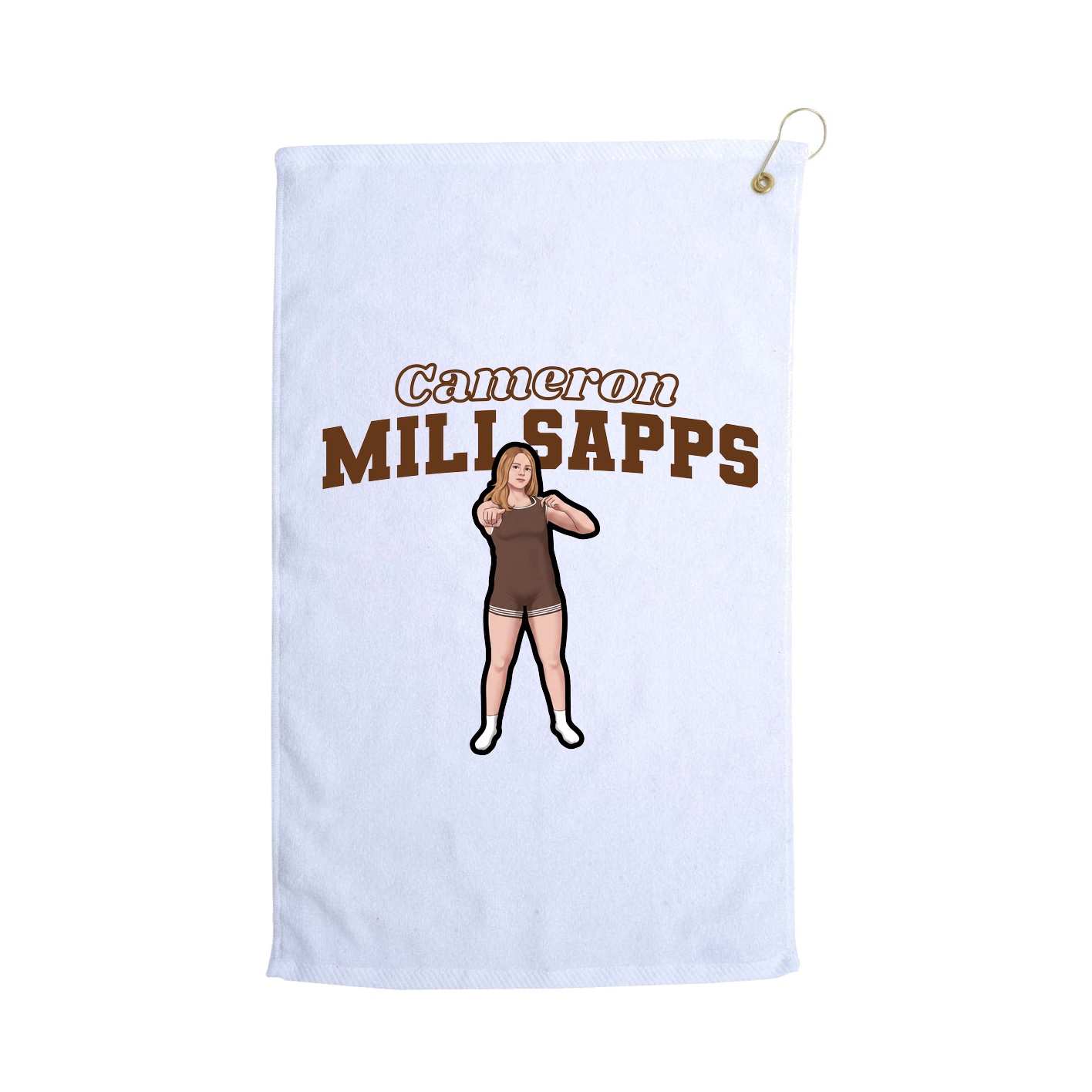 Golf Towel — Name Arch in White