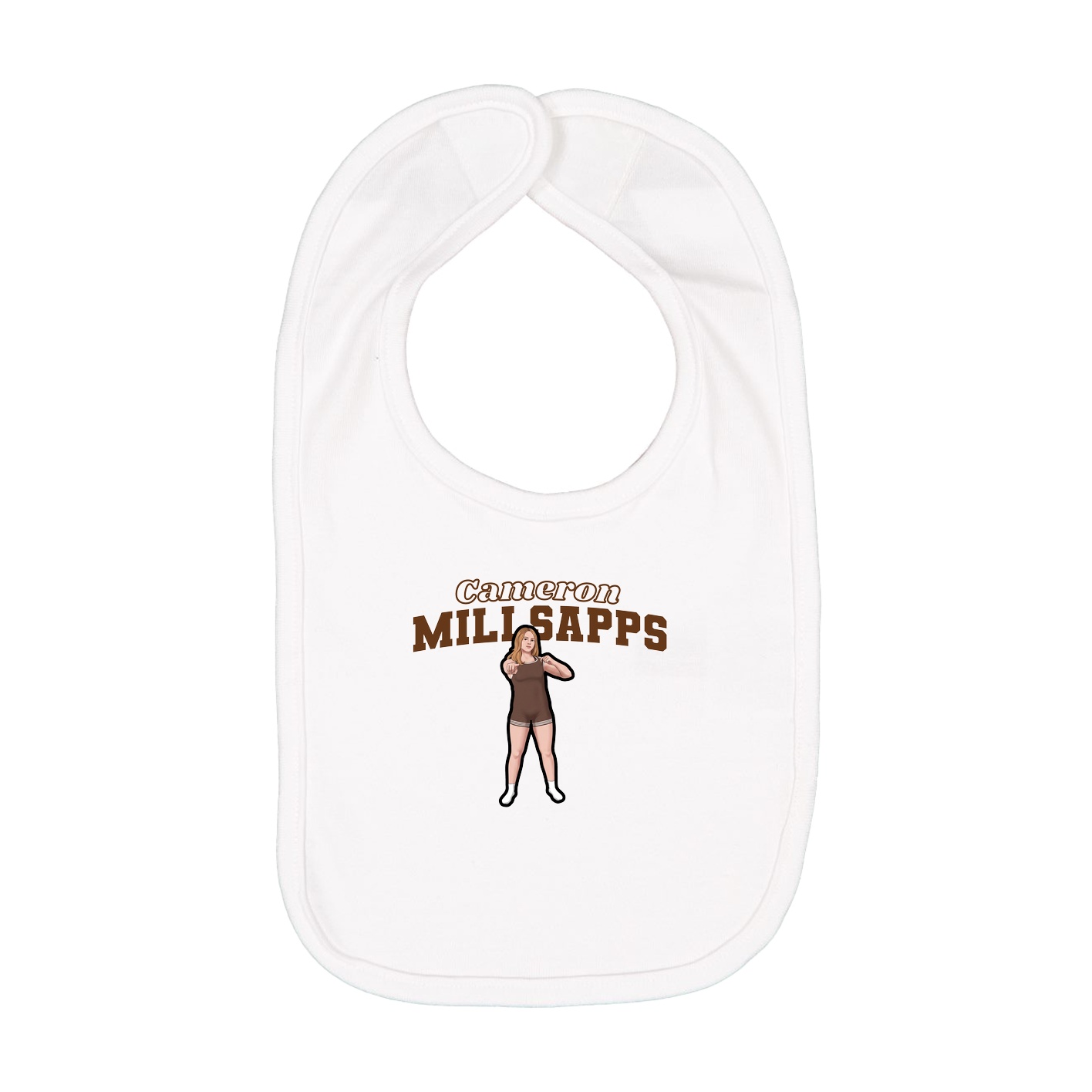 Infant Bib — Name Arch in White