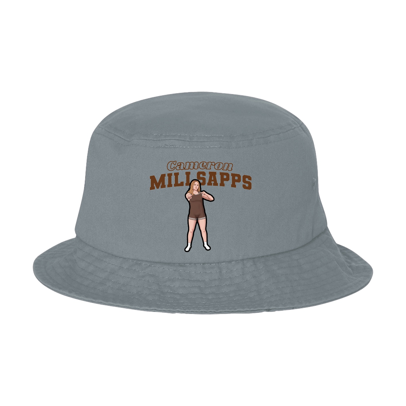 Bucket Cap — Name Arch in Grey
