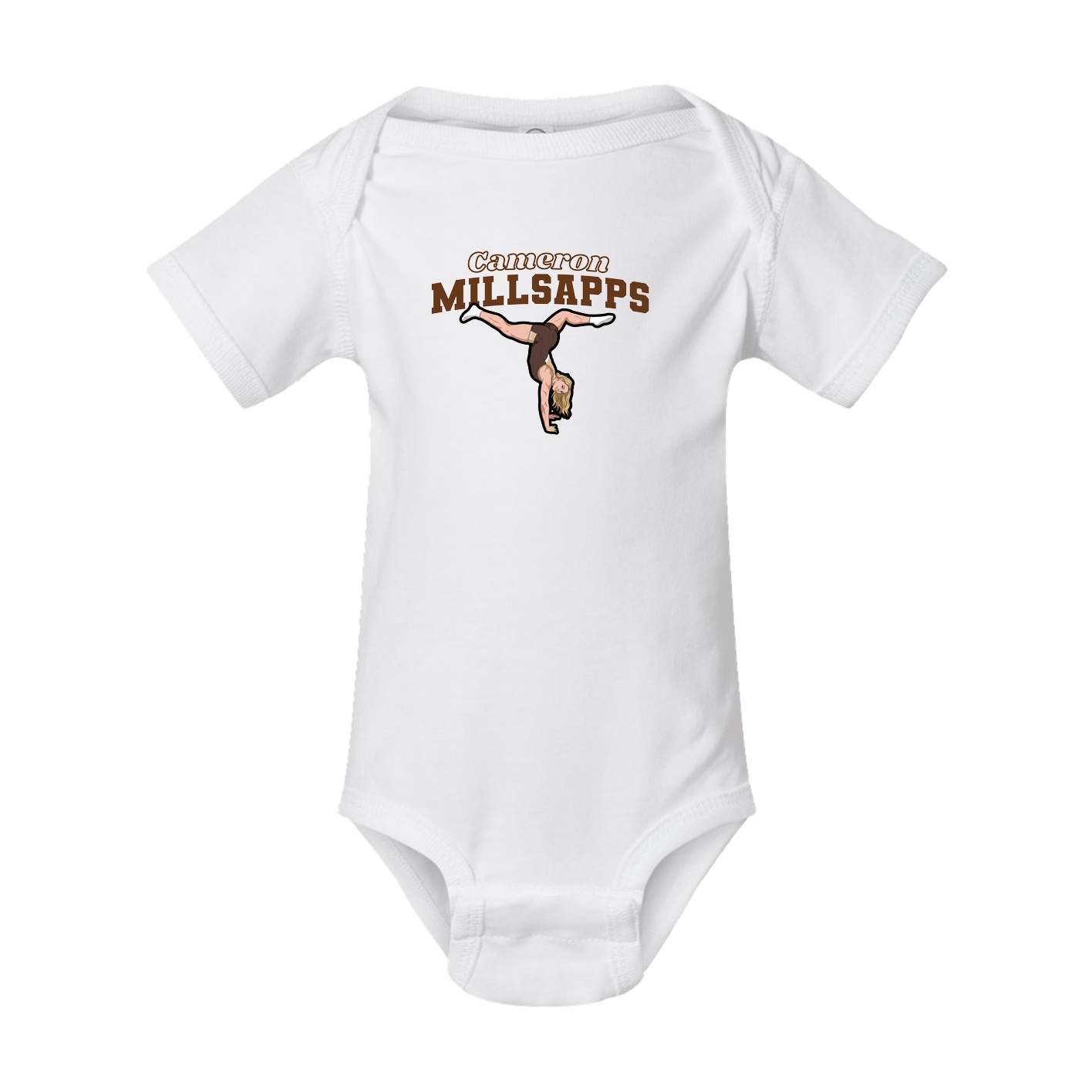 Baby Onesie — Name Arch in White