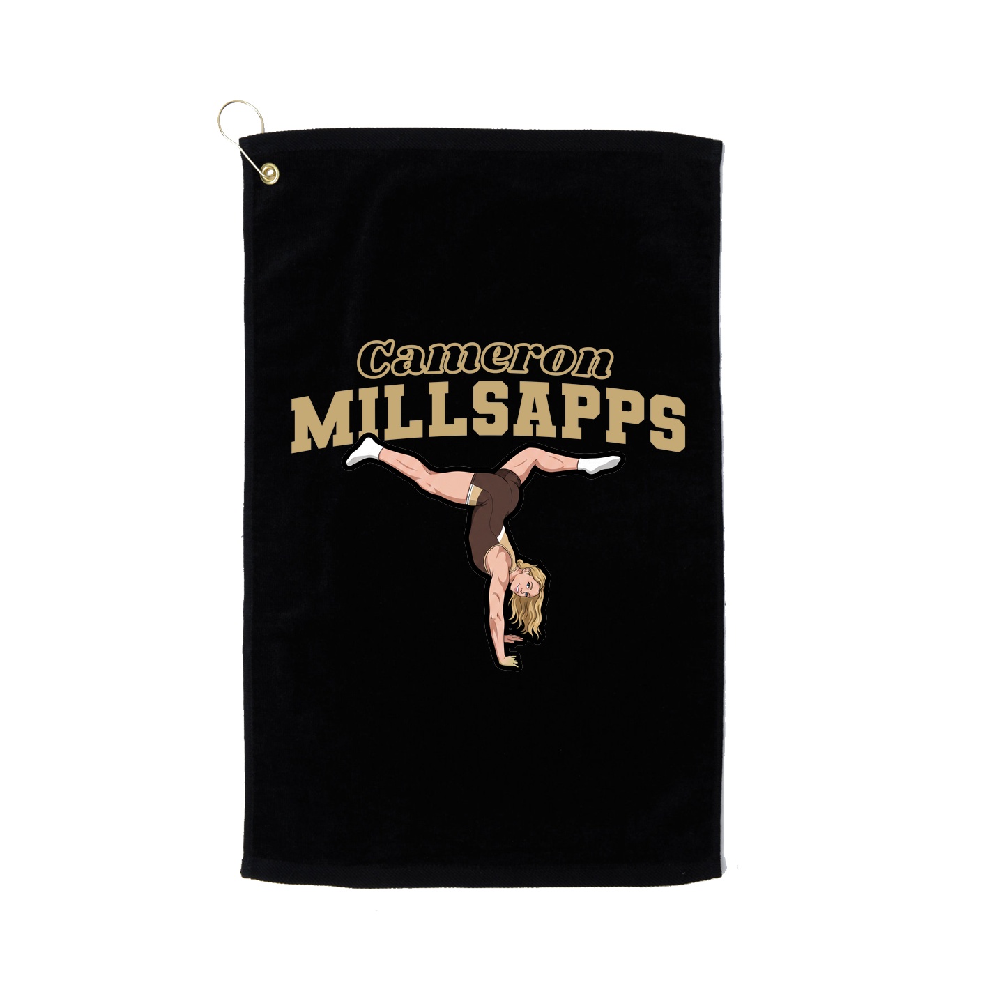 Golf Towel — Name Arch in Black