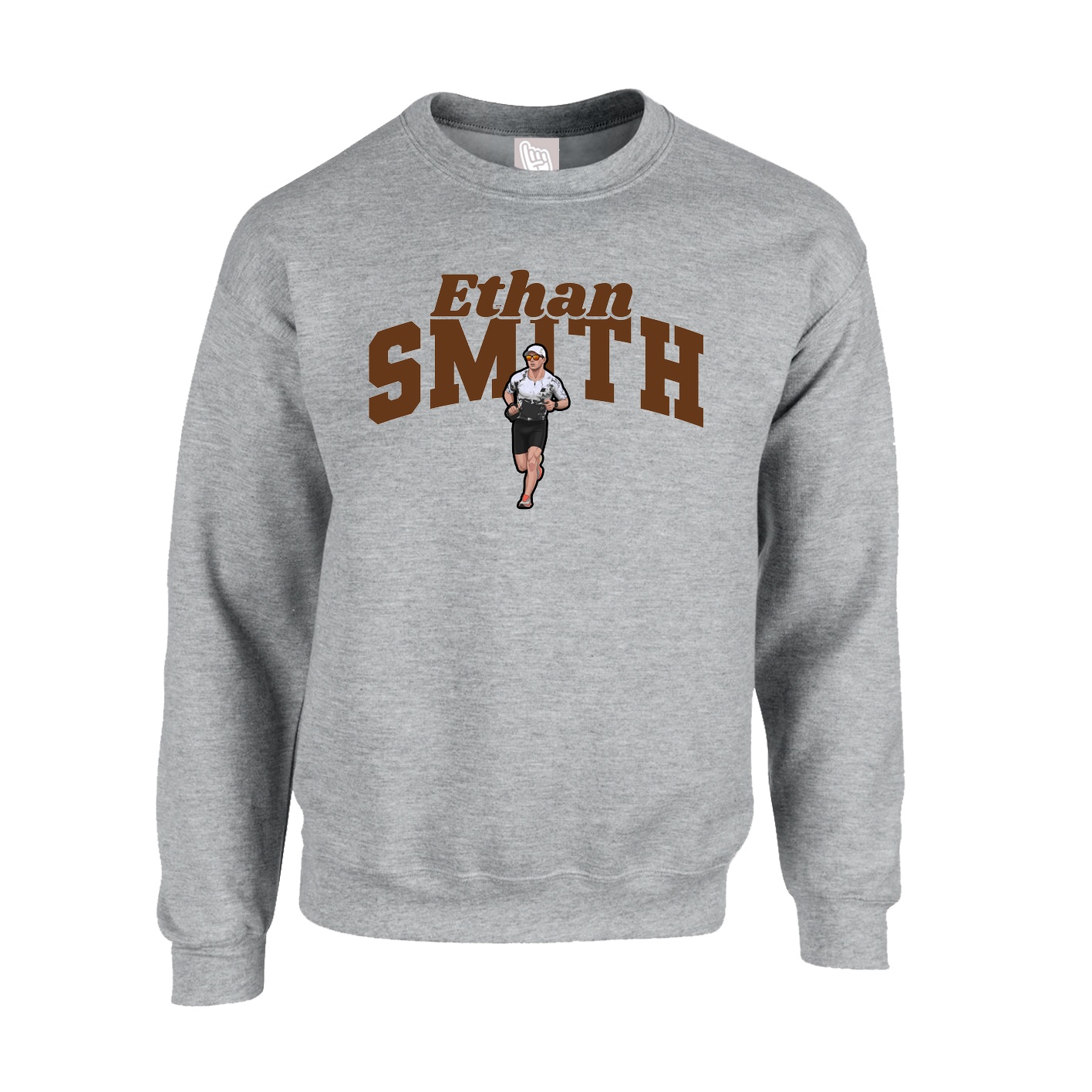Fleece Crew — Signature Arch in Grey