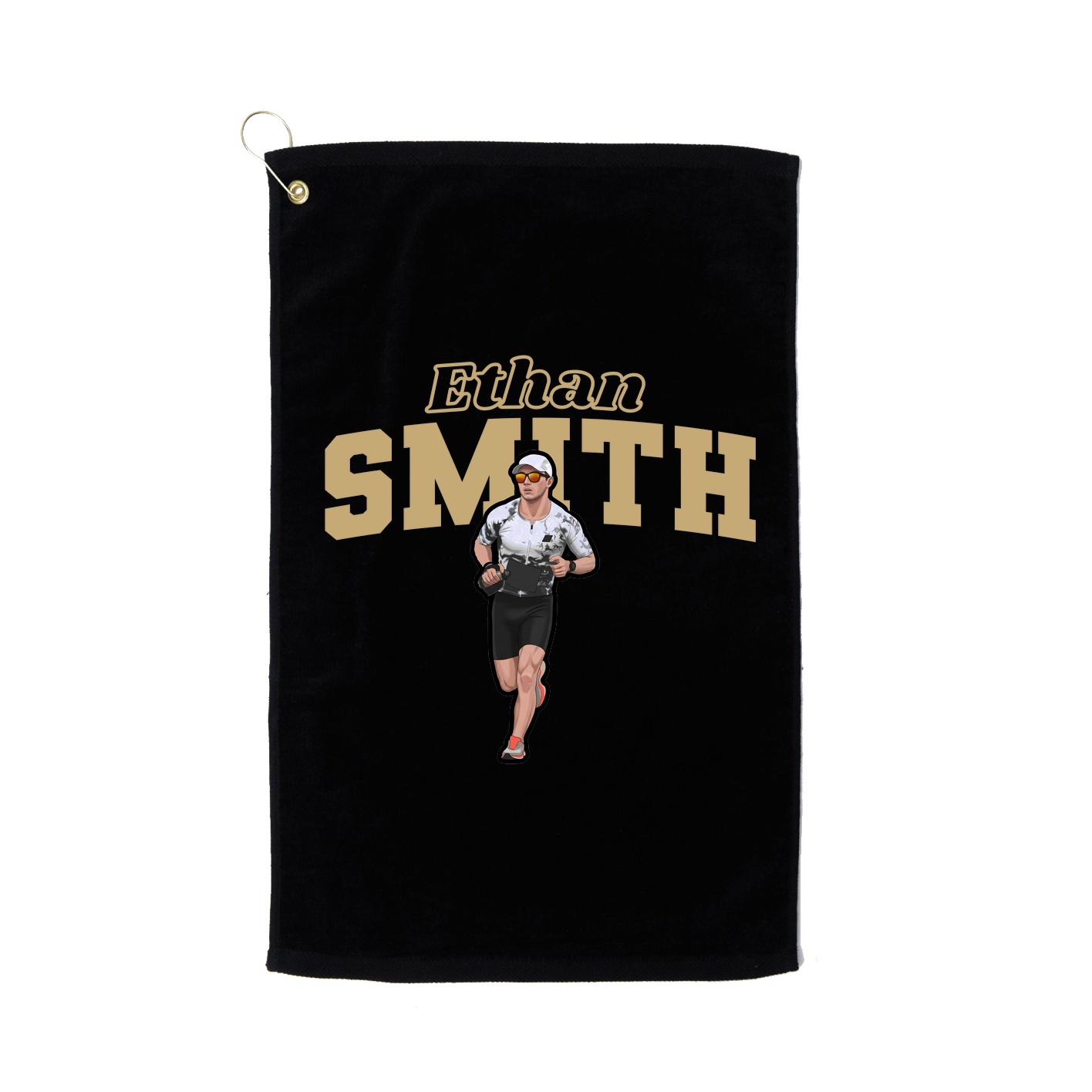 Golf Towel — Name Arch in Black