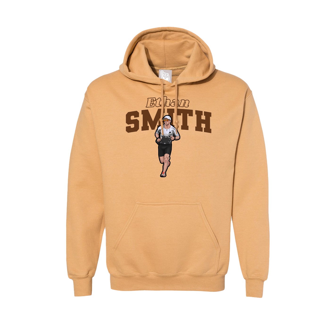 Hoodie — Name Arch in Vegas Gold
