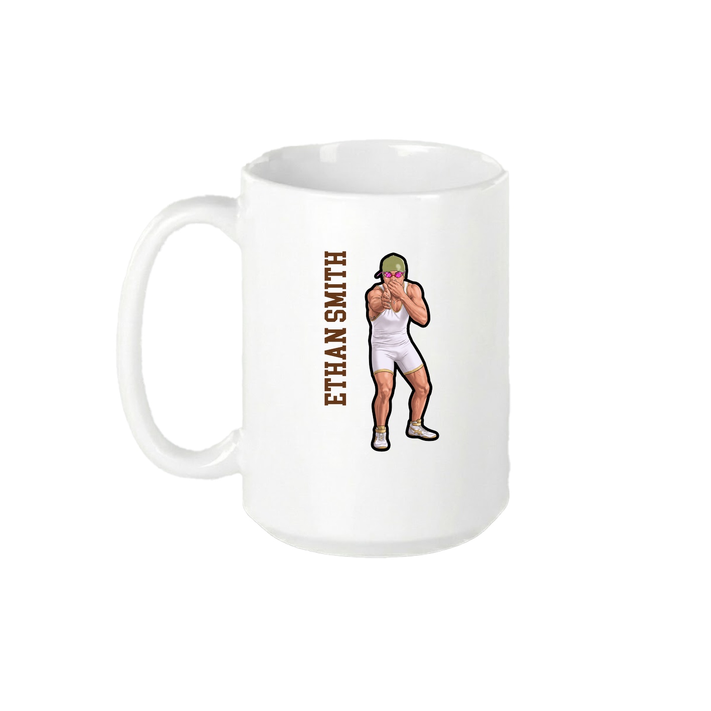 15oz Coffee Mug — Name Vertical in White