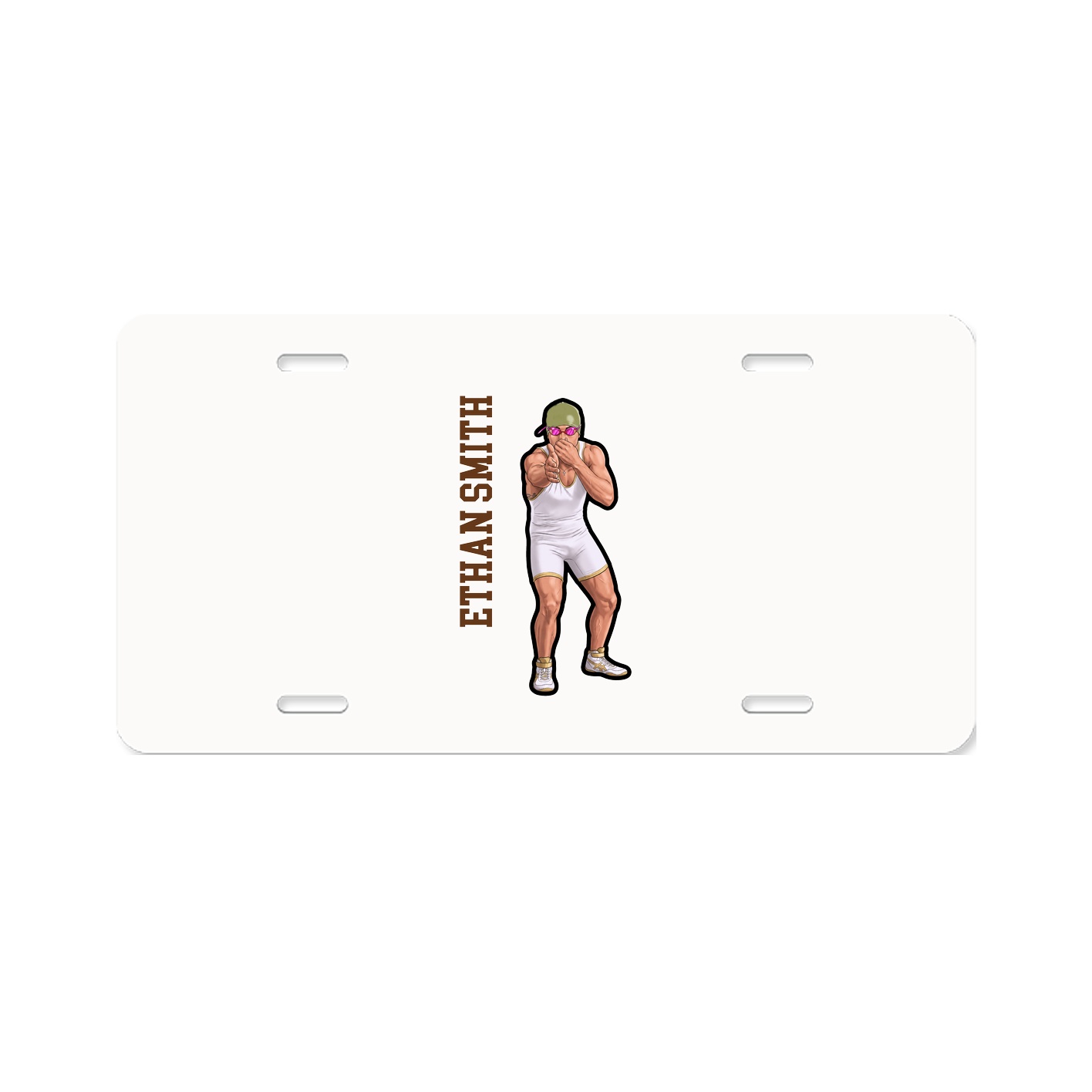 License Plate — Name Vertical in Classic