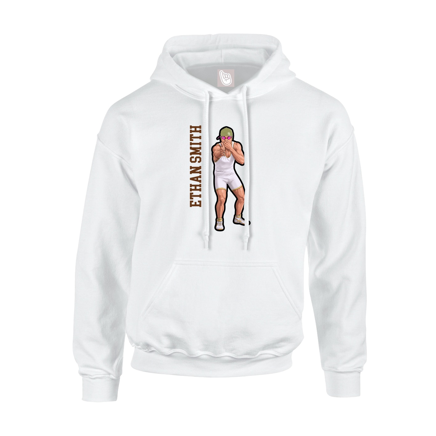 Youth Hoodie — Name Vertical in White