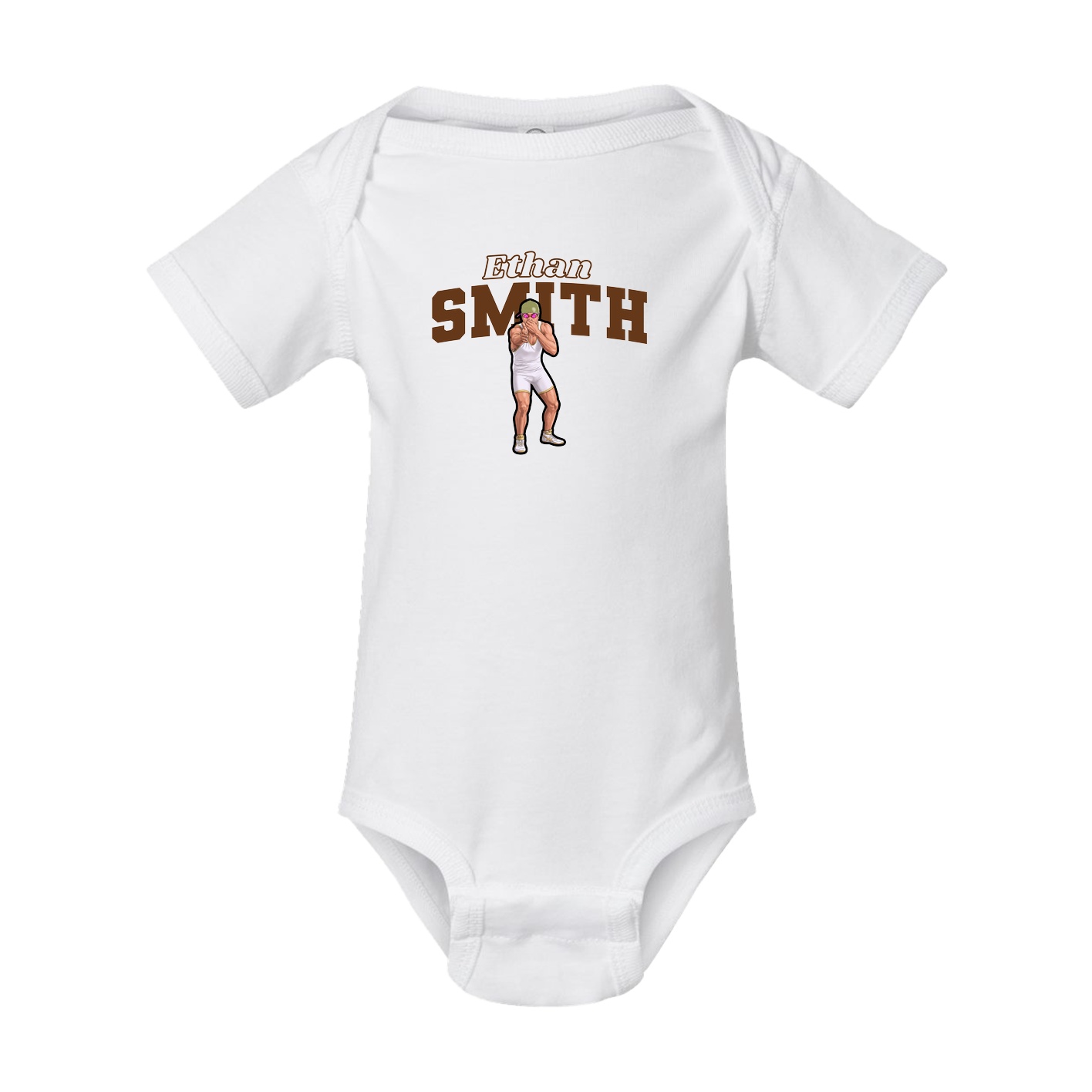 Baby Onesie — Name Arch in White