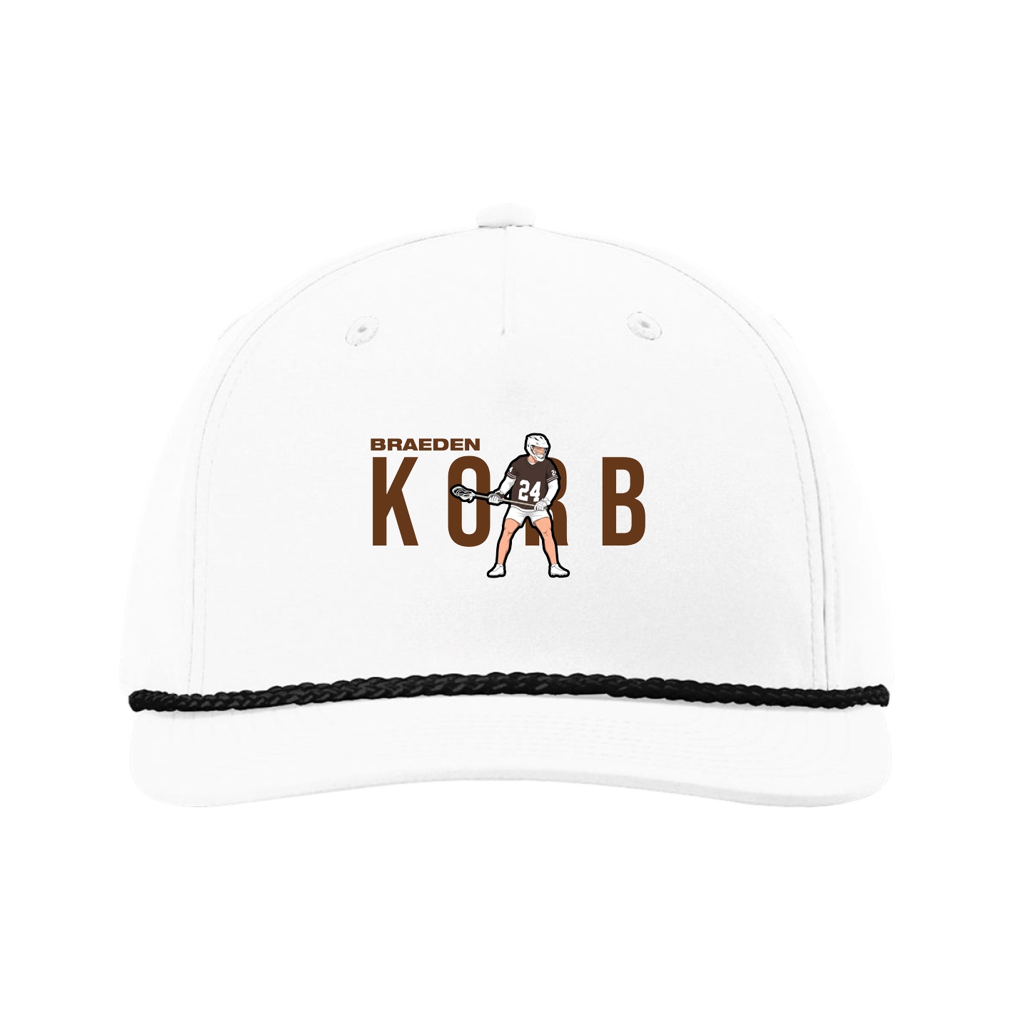 Five-Panel Classic Rope Cap — Player Name in White