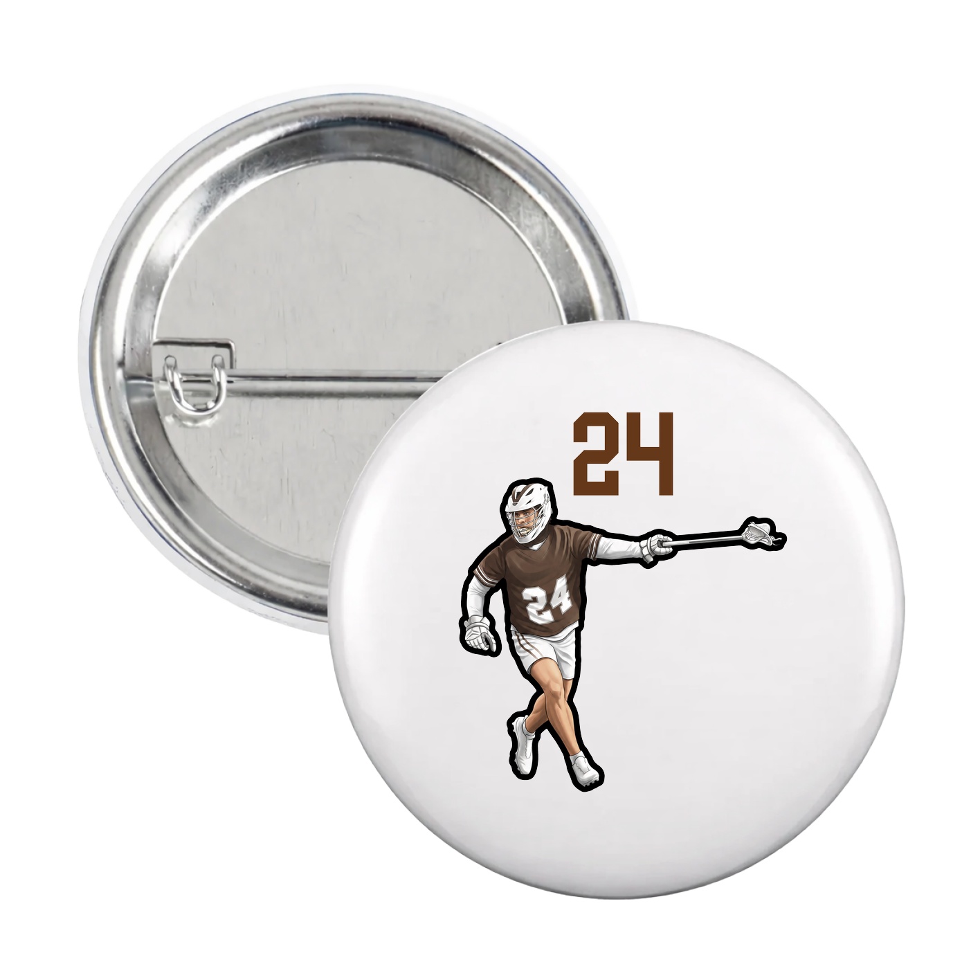 Game Day Button — Number Top in White