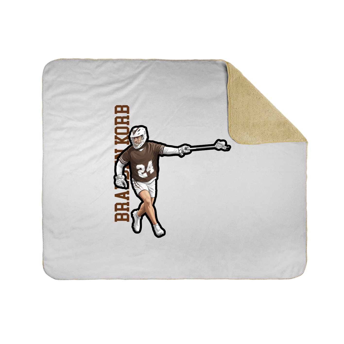 Throw Blanket — Name Vertical in White