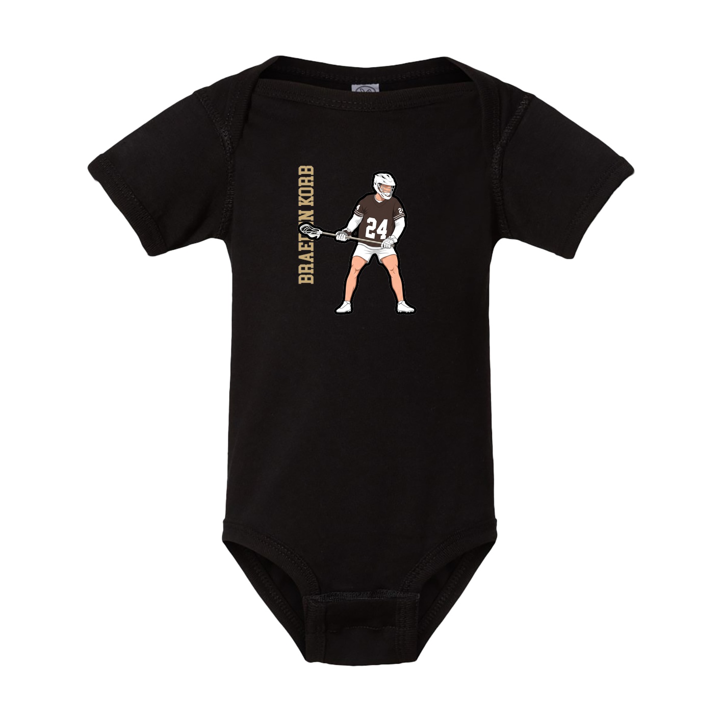 Baby Onesie — Name Vertical in Black