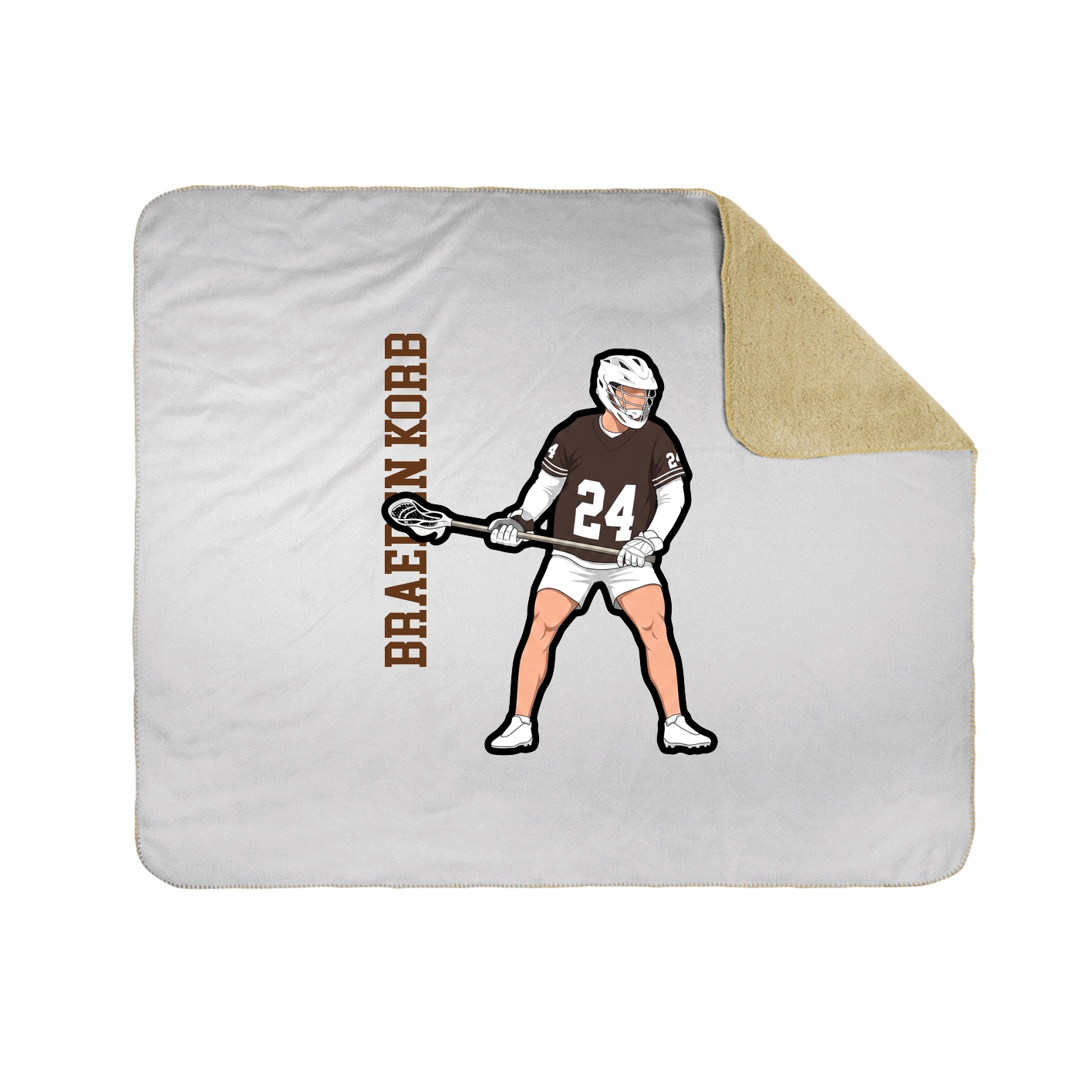 Throw Blanket — Name Vertical in White