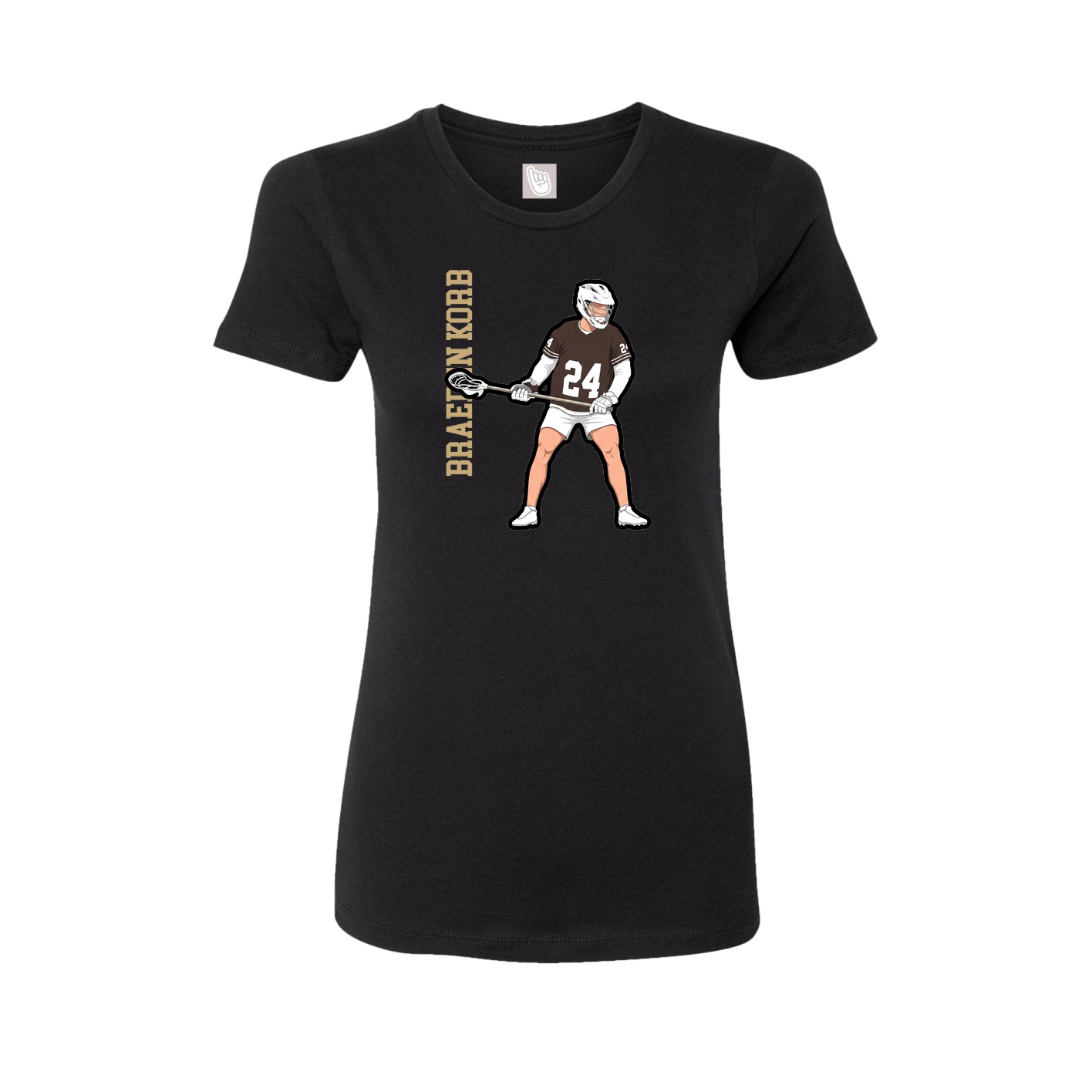 Fitted Women's Tee — Name Vertical in Black