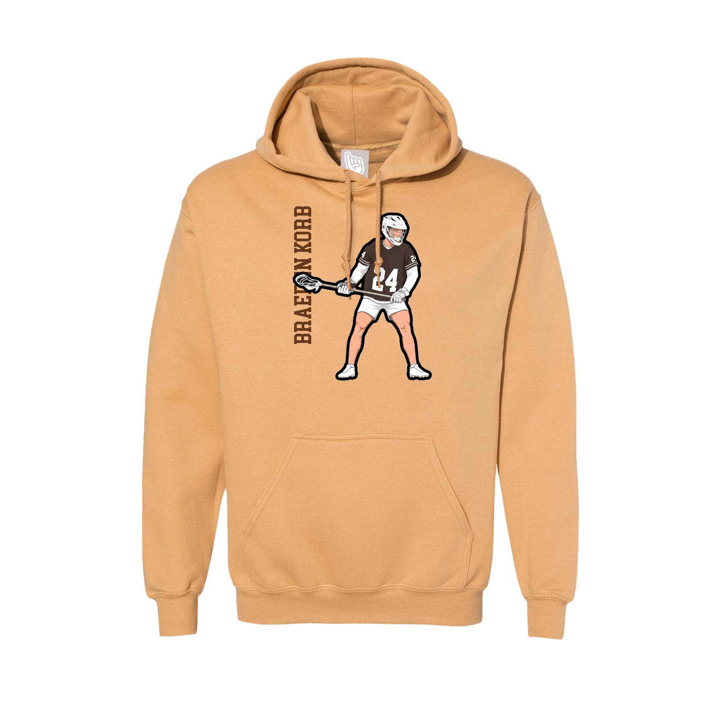 Hoodie — Name Vertical in Vegas Gold