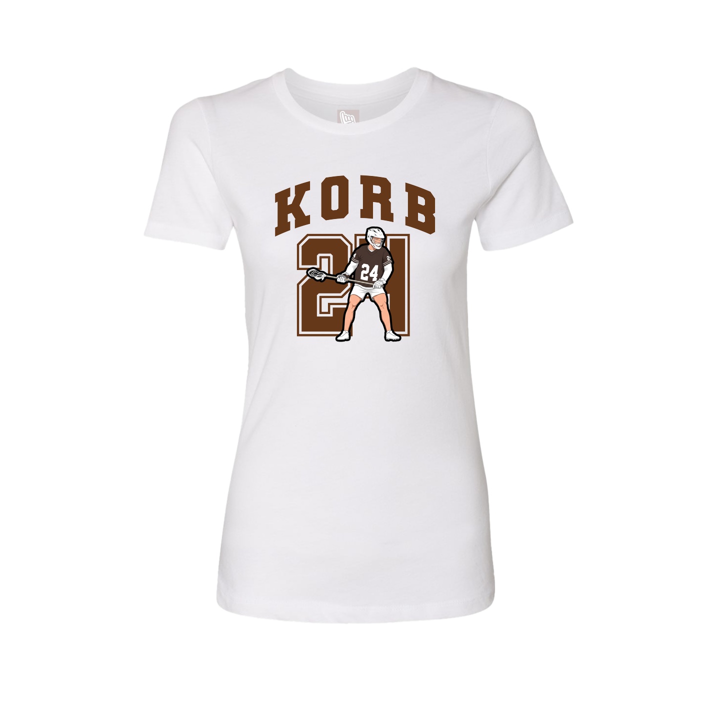 Fitted Women's Tee — Number in White