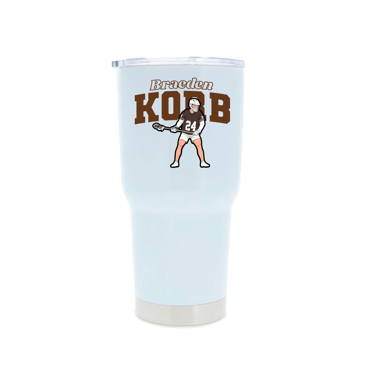 30oz Stainless Steel Tumbler — Name Arch in White