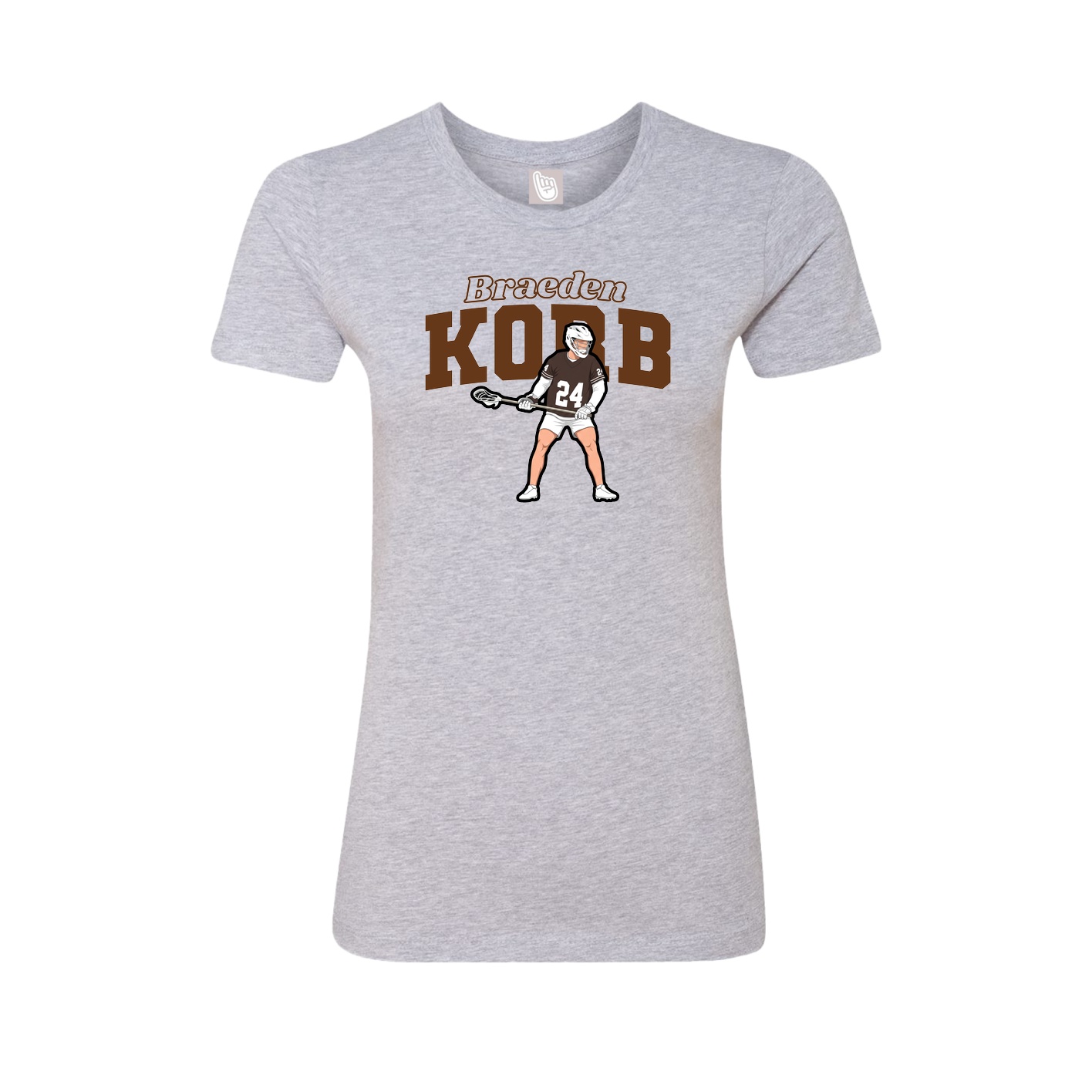 Fitted Women's Tee — Name Arch in Grey