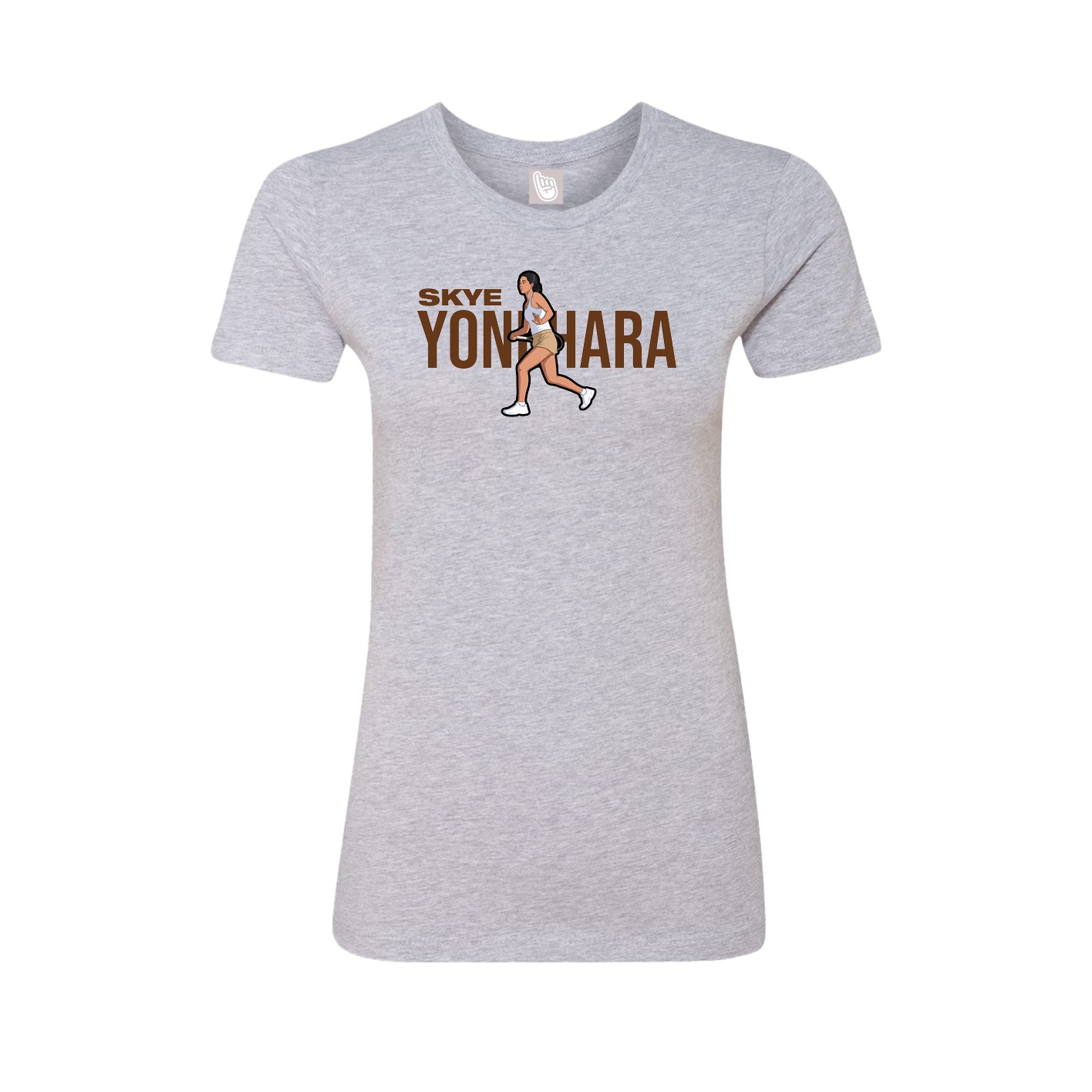 Fitted Women's Tee — Player Name in Grey