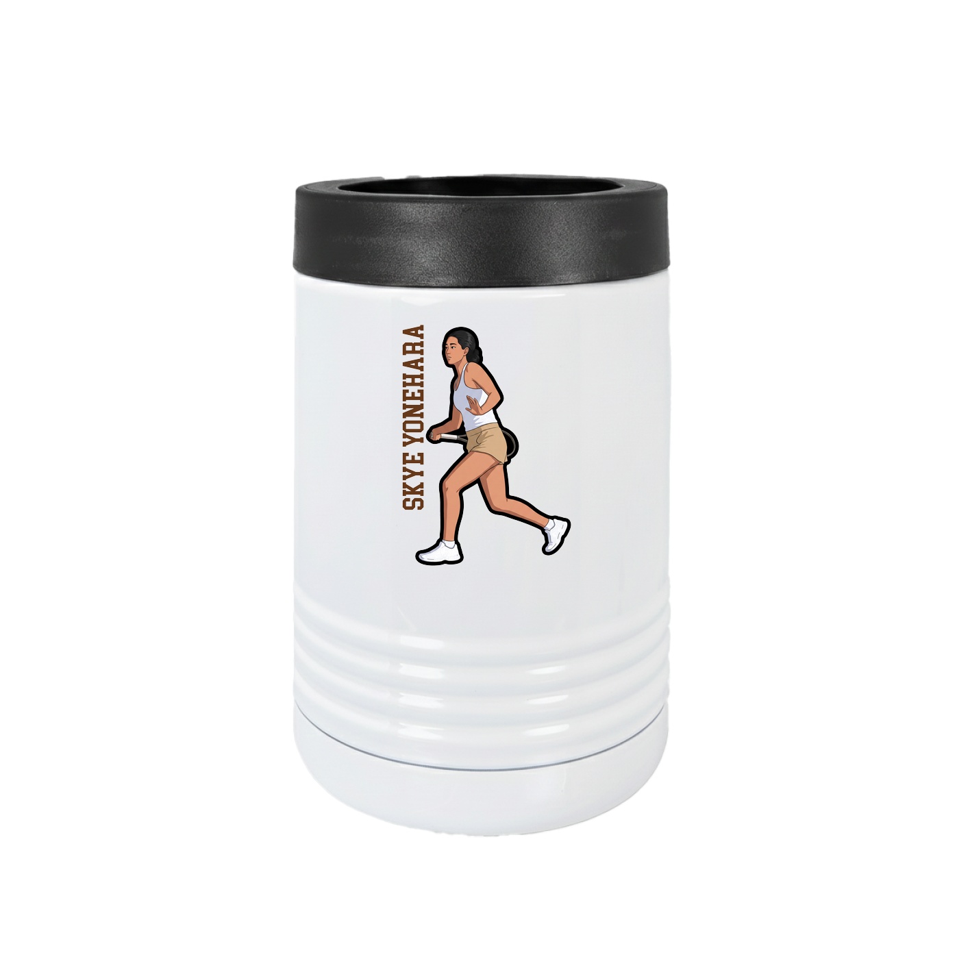 Beverage Holder — Name Vertical in White