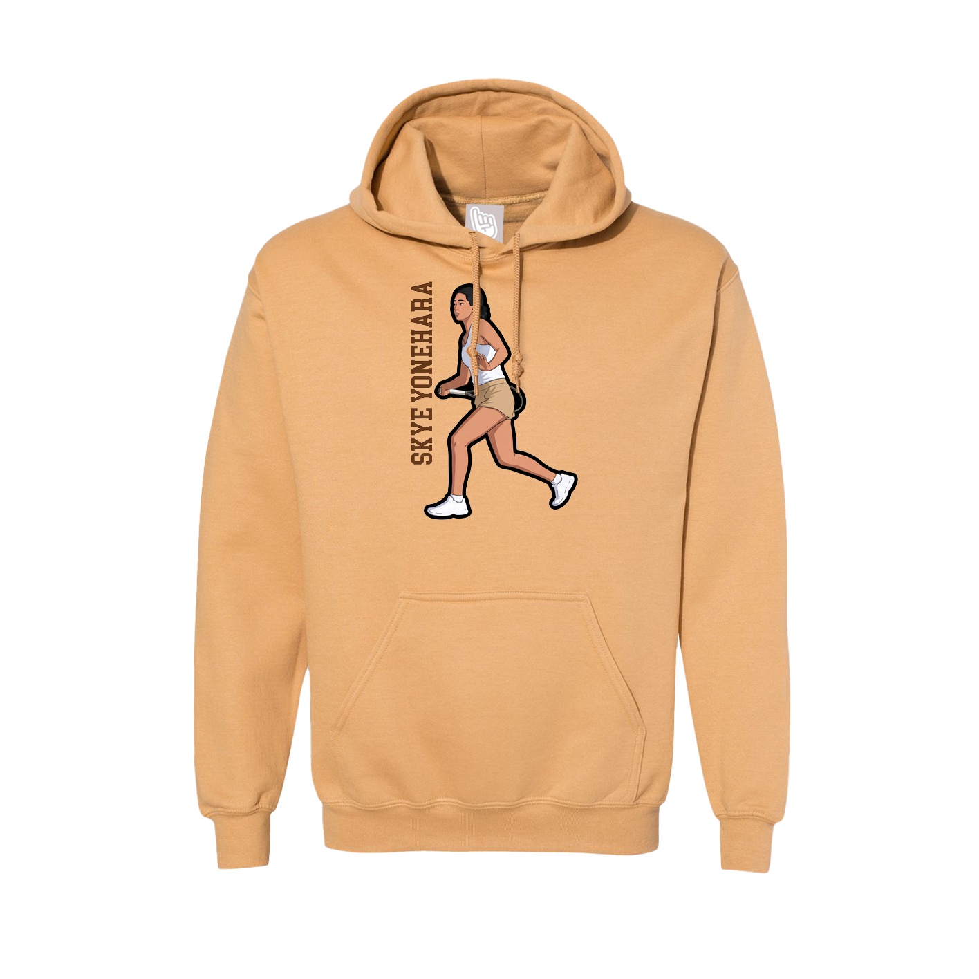 Hoodie — Name Vertical in Vegas Gold