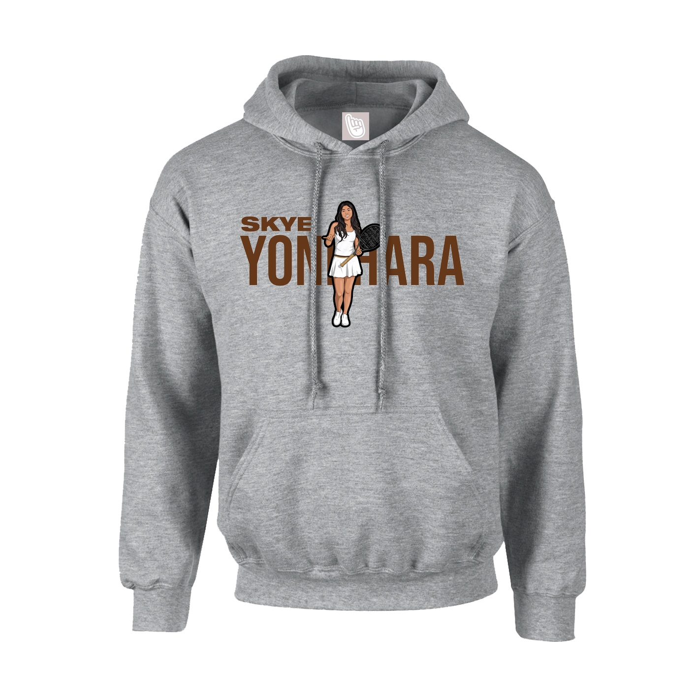 Hoodie — Player Name in Grey