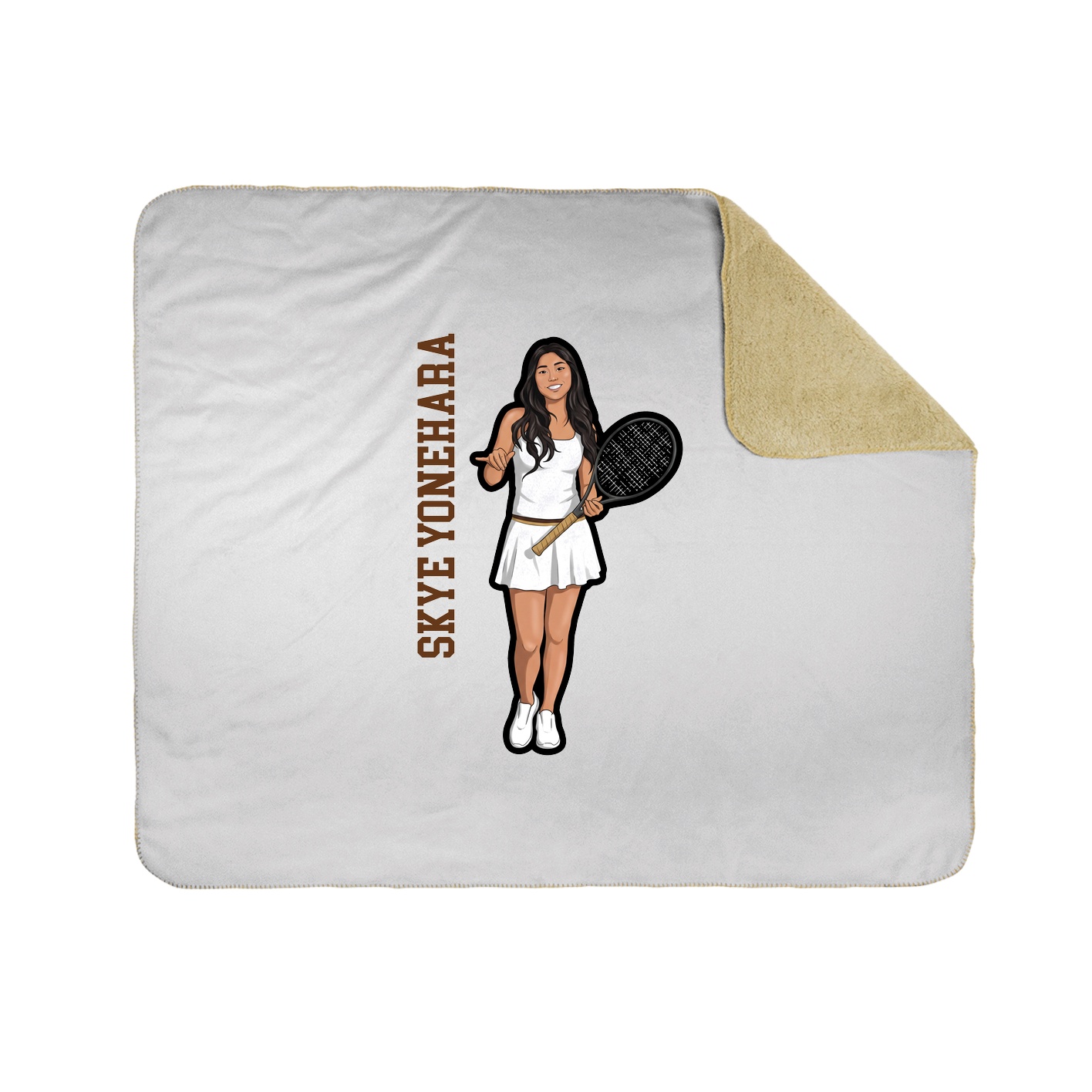 Throw Blanket — Name Vertical in White