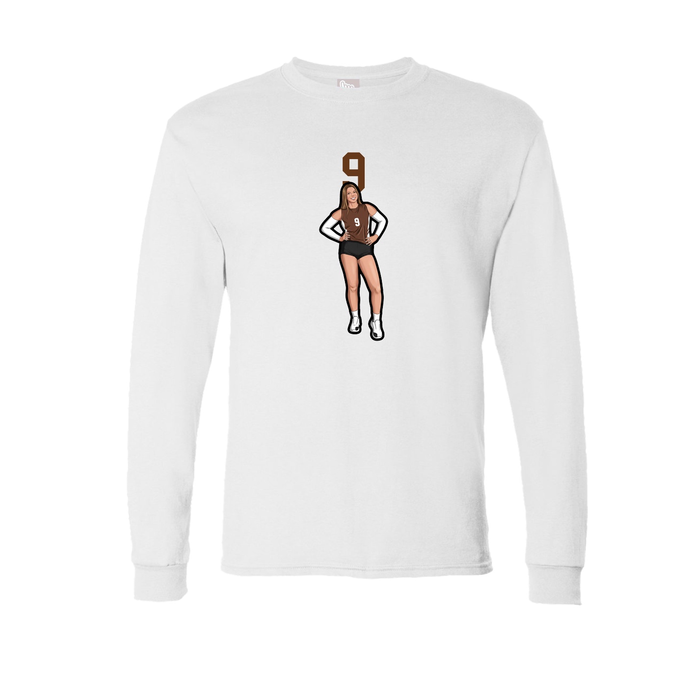 Long Sleeve Tee — Number Top in White